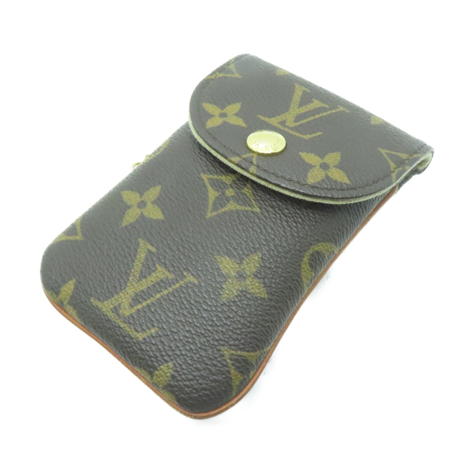 LOUIS VUITTON Monogram Case金扣手拿包啡色