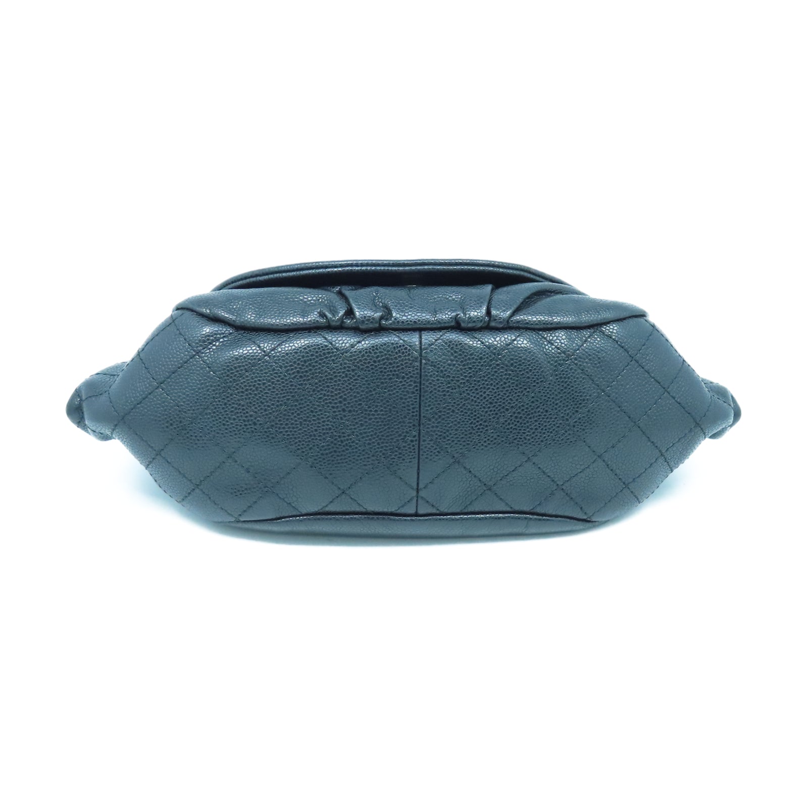CHANEL 菱格牛皮皮革Shoulder Bag銀扣鏈帶肩背袋黑色