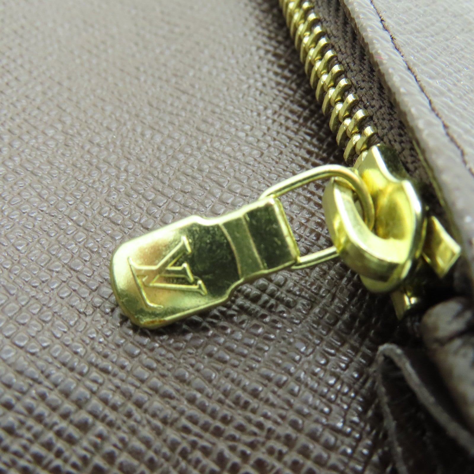 LOUIS VUITTON Damier Brazza Wallet金扣長錢包啡色