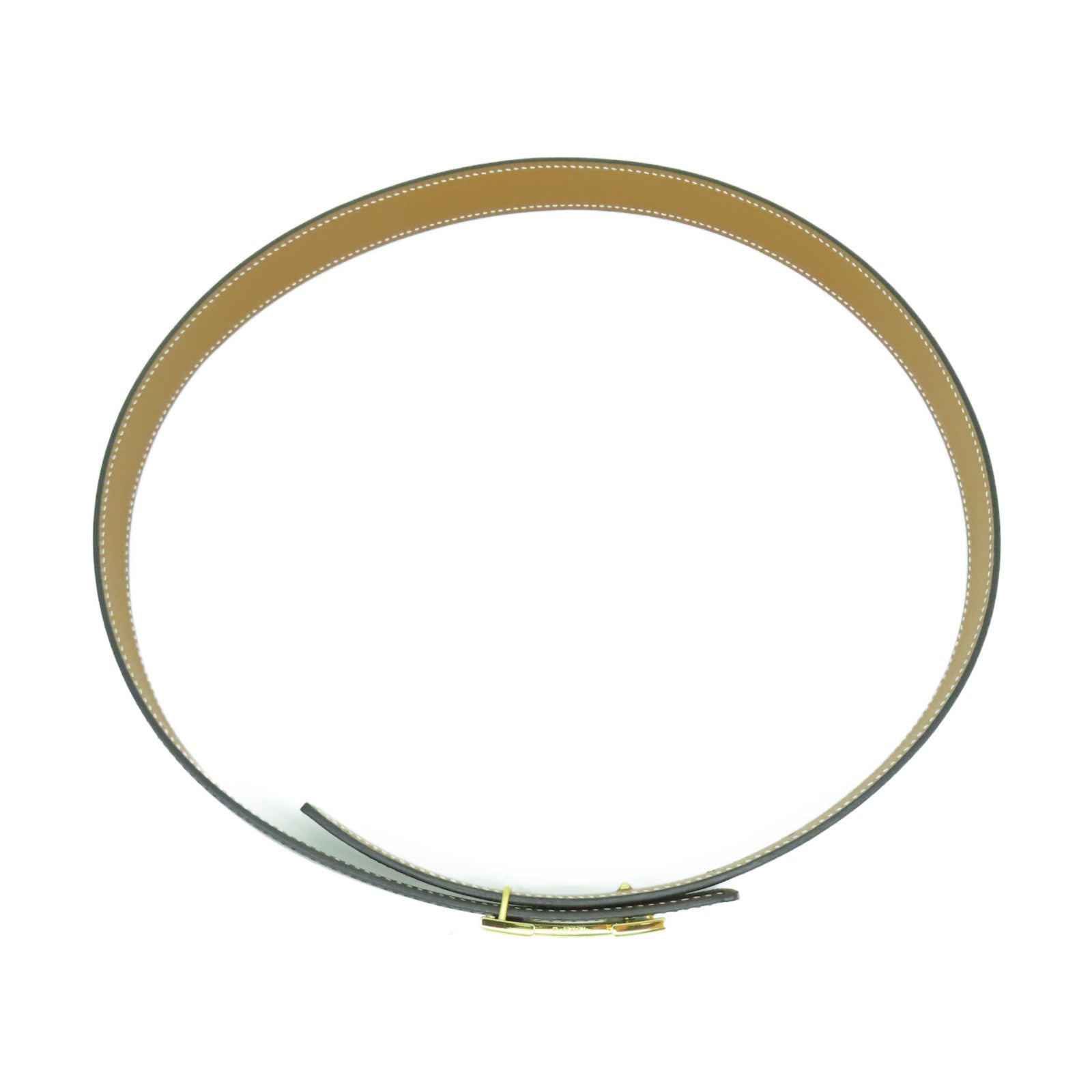 HERMES Swift皮革/Epsom皮革Belt 80cm金扣皮帶黑色