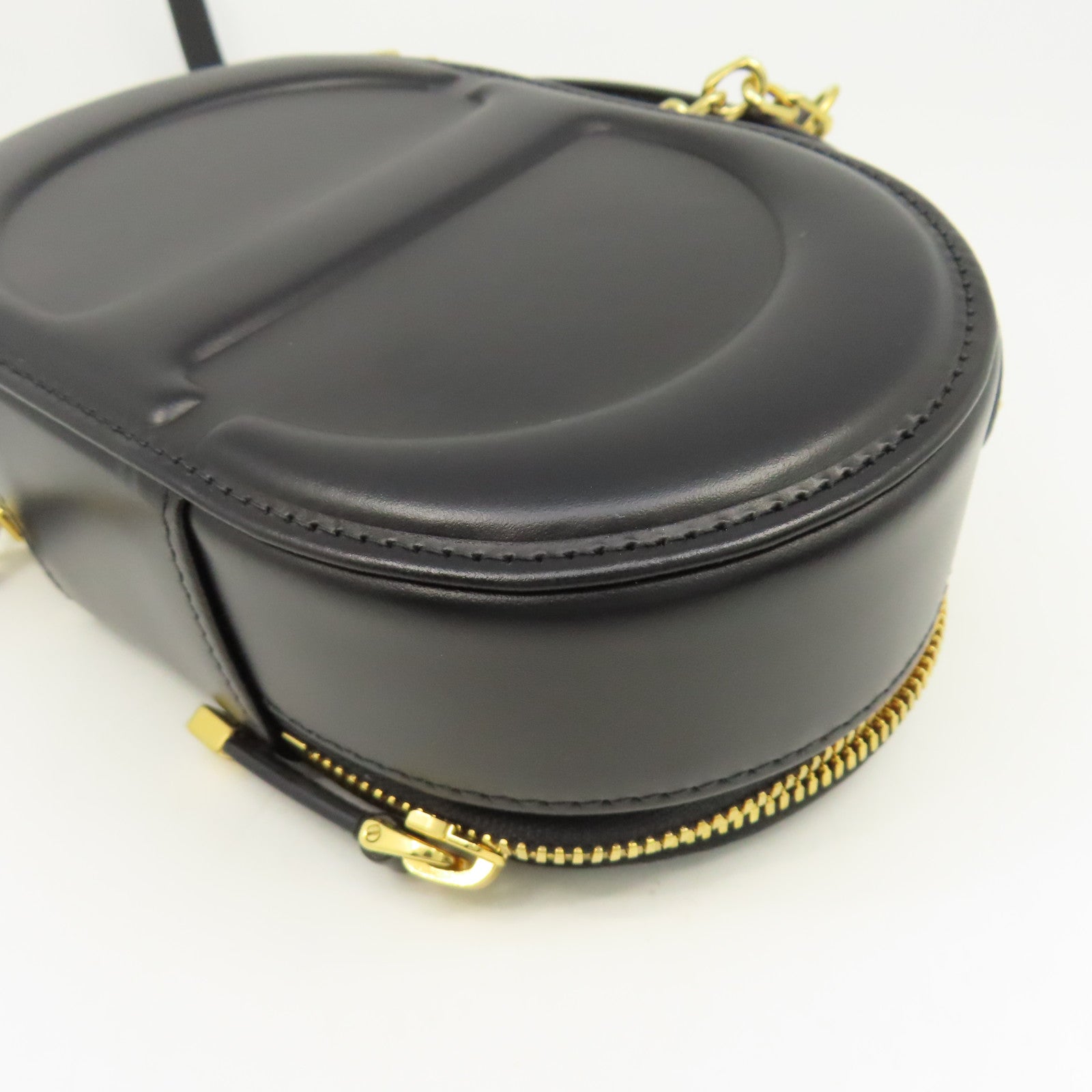 Dior 牛皮皮革CD Signature金扣手挽肩背兩用袋黑色