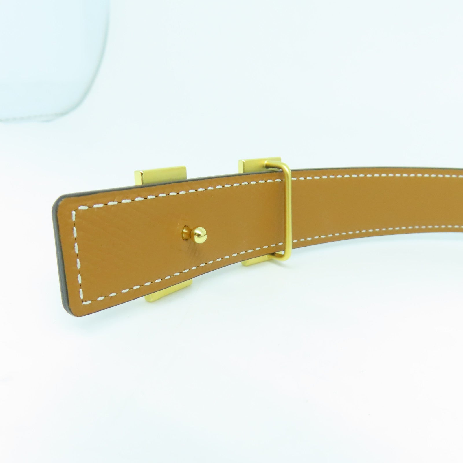 HERMES Swift皮革/Epsom皮革Belt 80cm金扣皮帶黑色