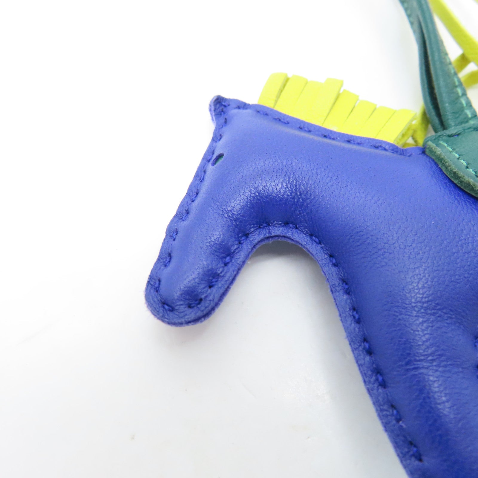 HERMES Veau Swift Leather Rodeo PM Charm Blue/Yellow/Green