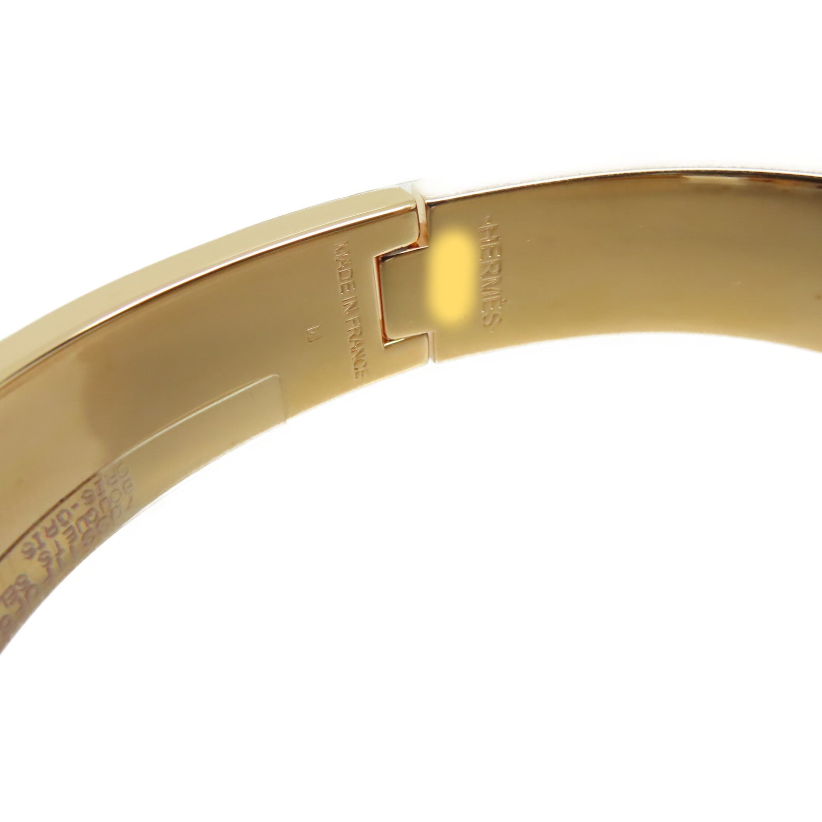 HERMES 金屬/陶瓷H Bangle金扣手鐲金色/灰色/彩色