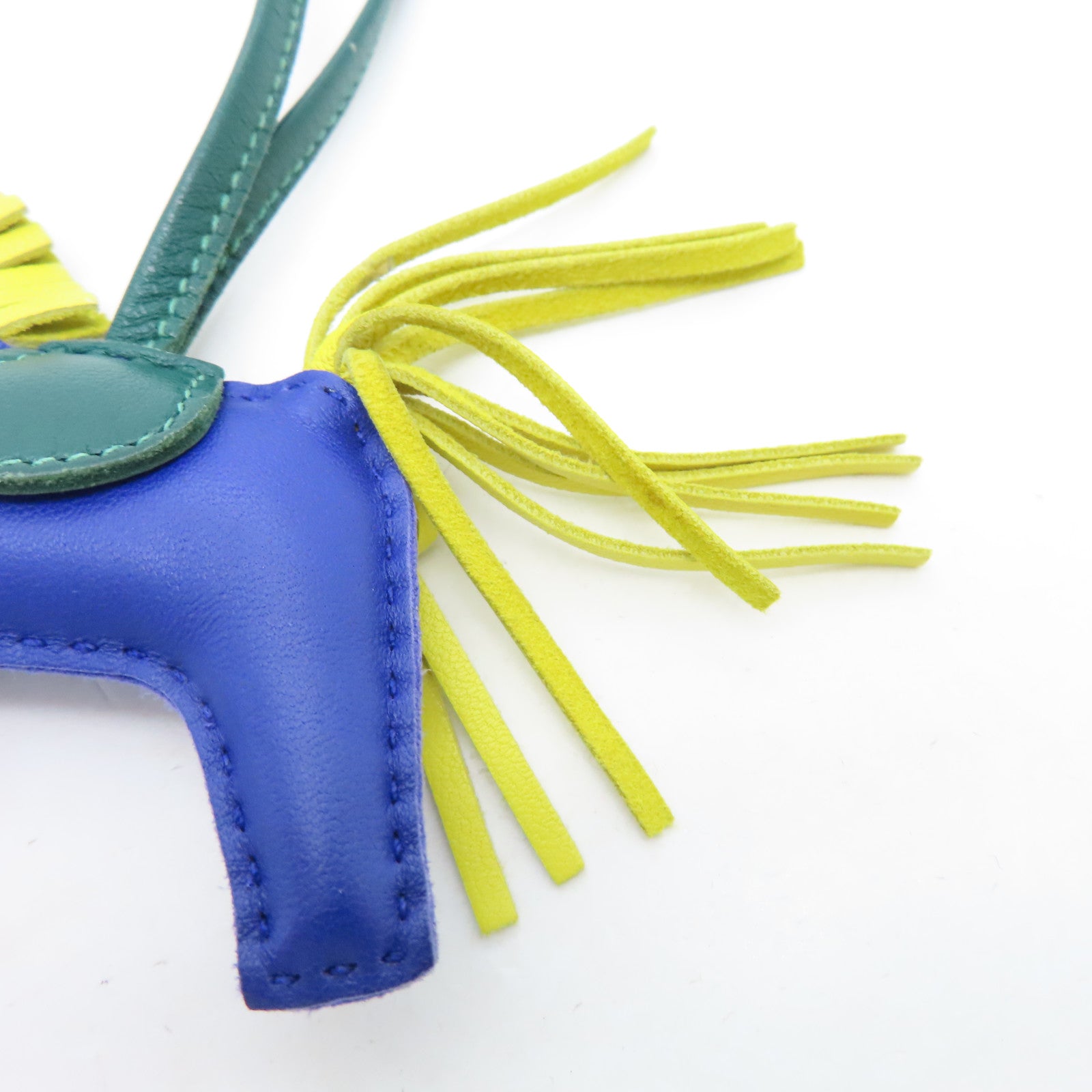 HERMES Veau Swift Leather Rodeo PM Charm Blue/Yellow/Green