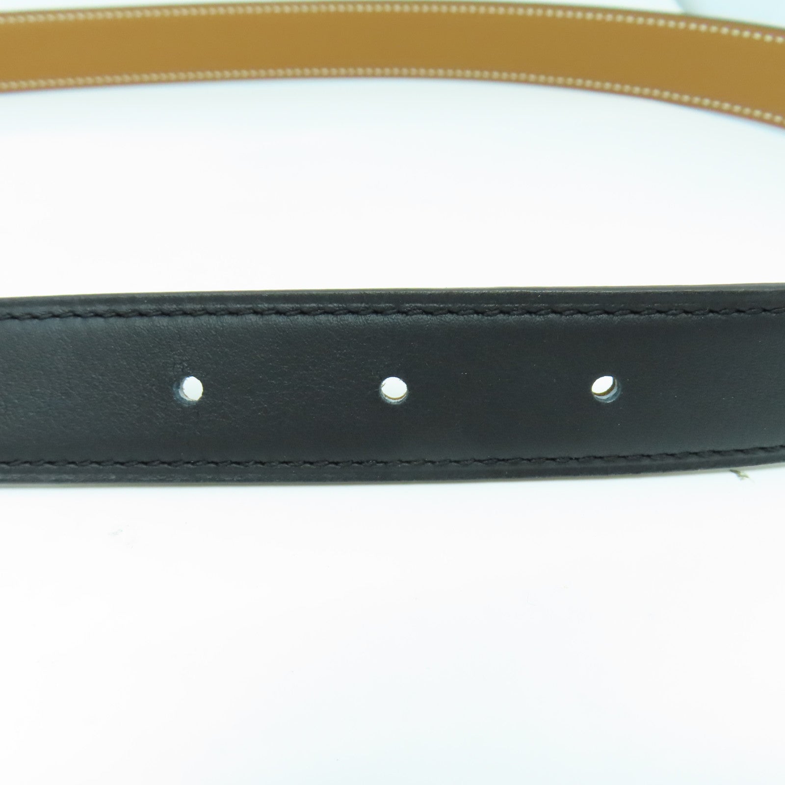 HERMES Swift皮革/Epsom皮革Belt 80cm金扣皮帶黑色