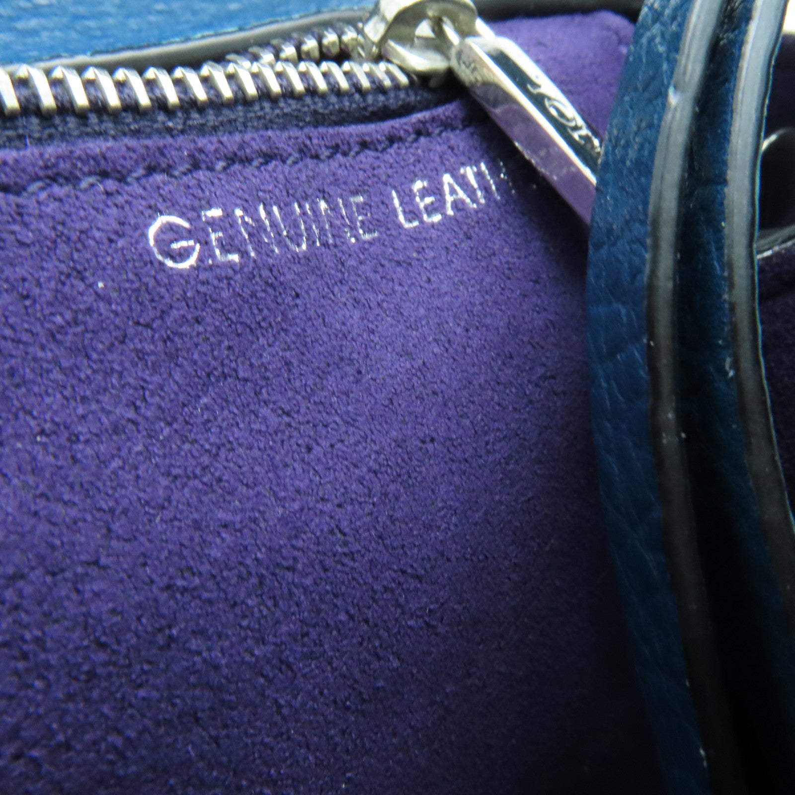 TOD'S 牛皮皮革2Way Shoulder手挽肩背两用袋银扣蓝色