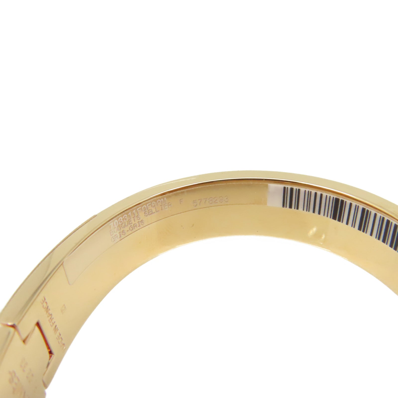 HERMES 金屬/陶瓷H Bangle金扣手鐲金色/灰色/彩色