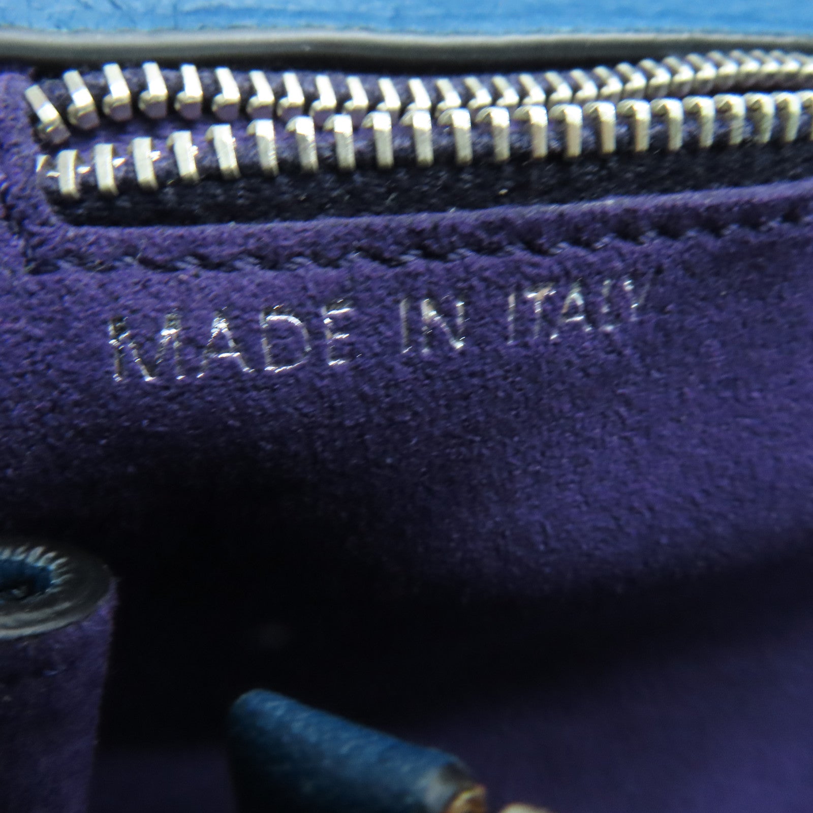 TOD'S 牛皮皮革2Way Shoulder手挽肩背两用袋银扣蓝色