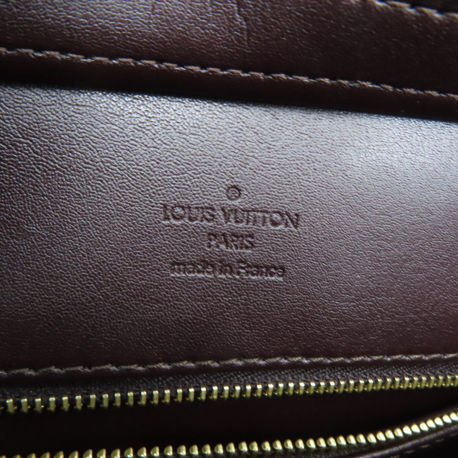 LOUIS VUITTON Monogram Vernis Houston gold buckle handle bag purple