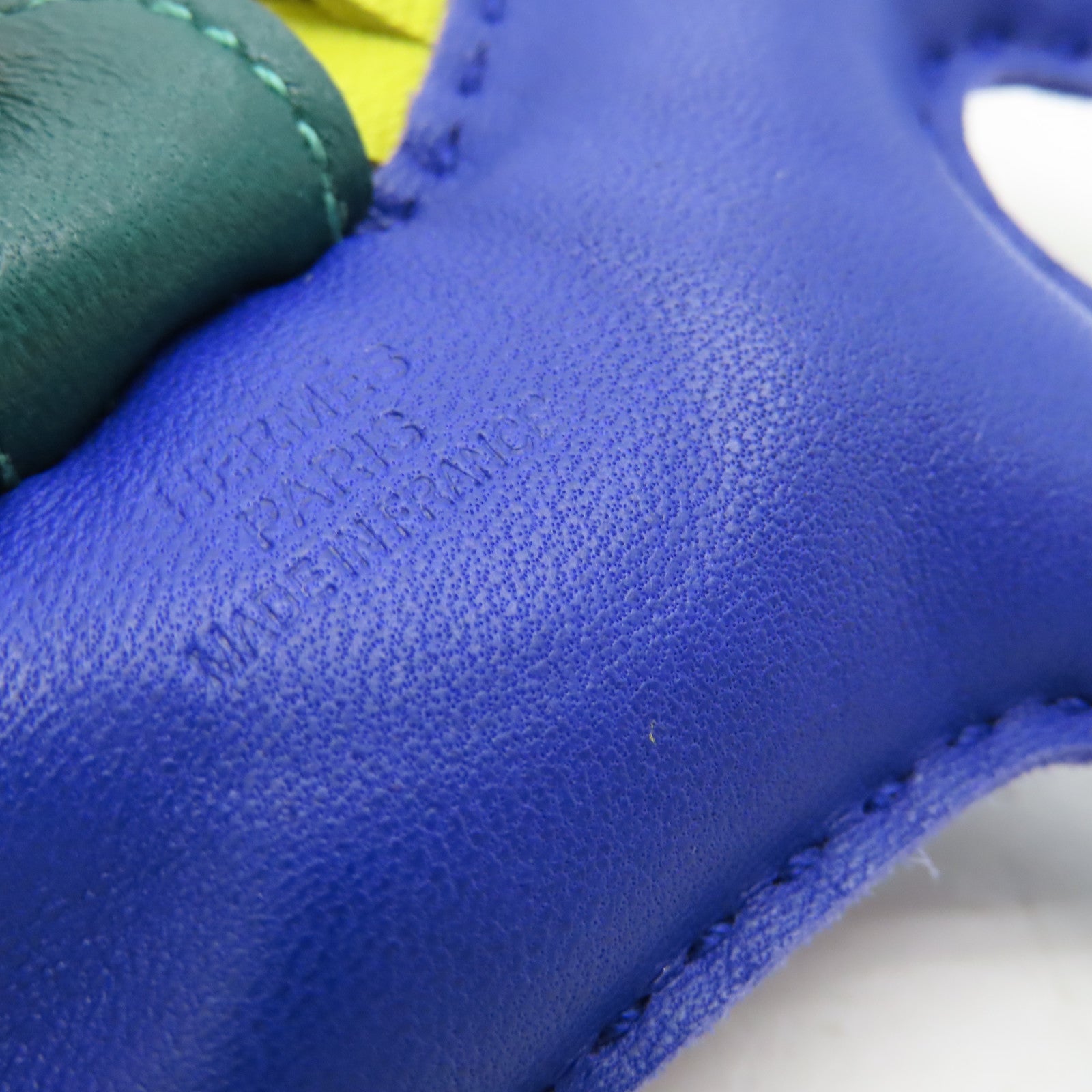 HERMES Veau Swift Leather Rodeo PM Charm Blue/Yellow/Green