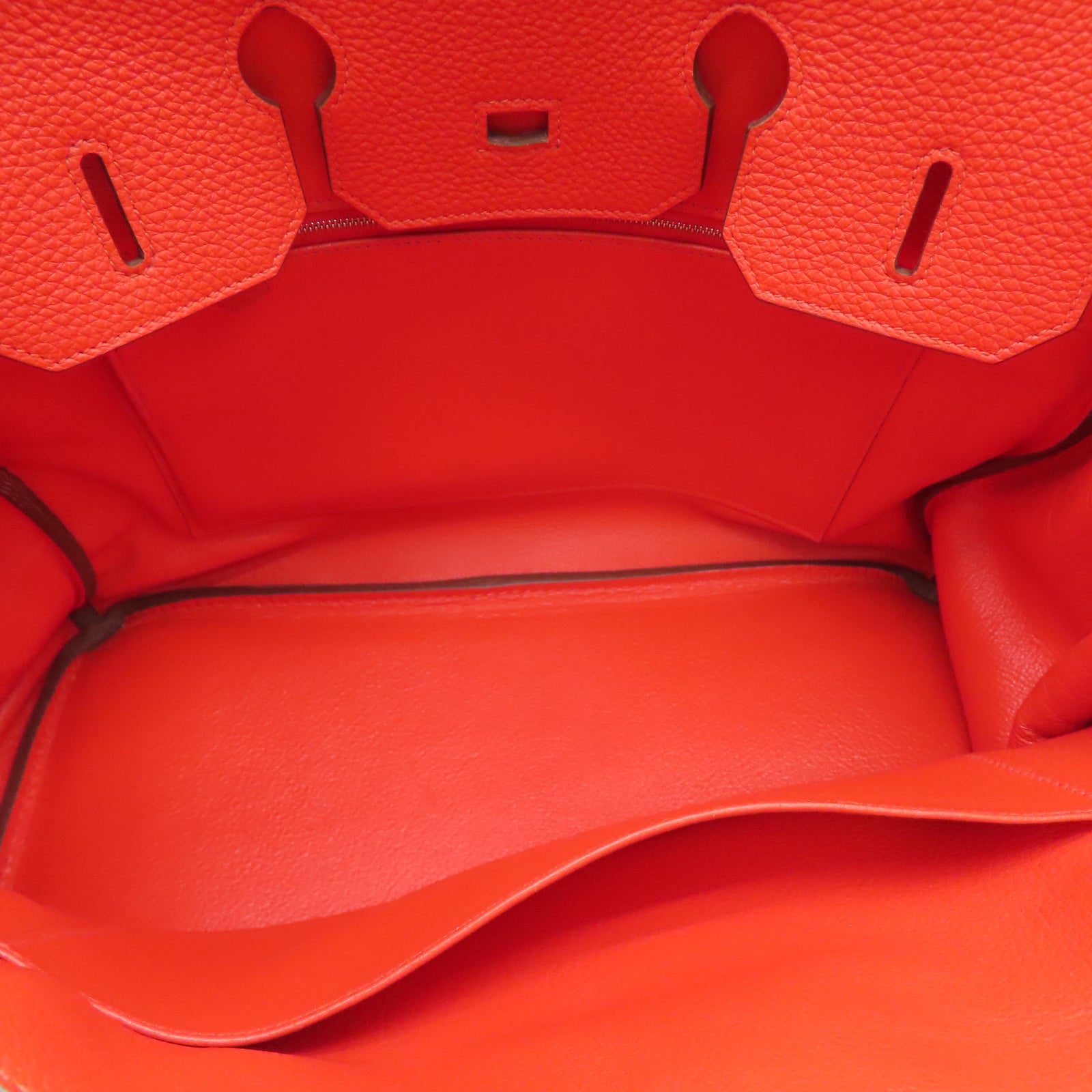 HERMES 【激減優惠】Togo皮革Birkin 35銀扣手挽袋火橘色