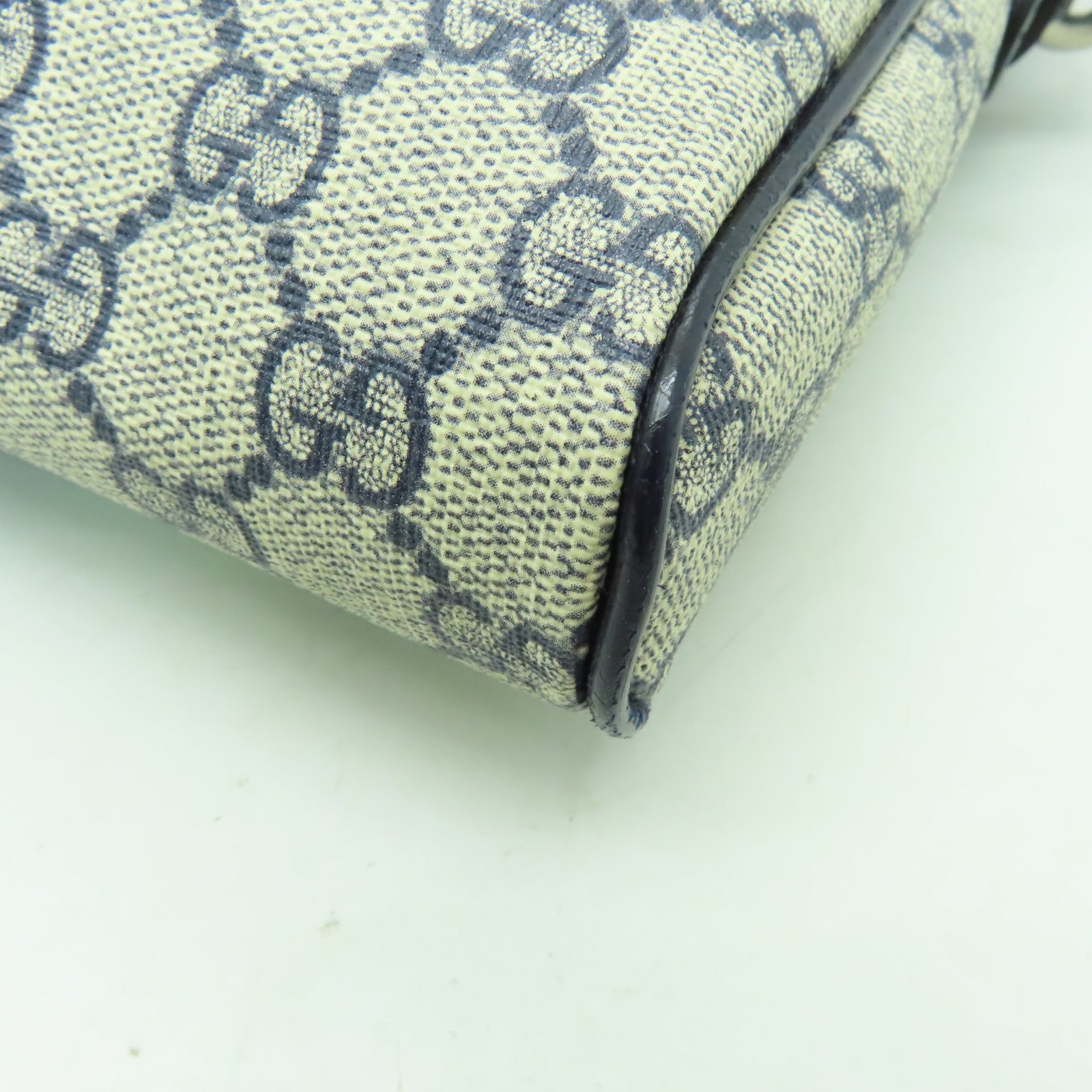GUCCI 塗層帆布Ophidia GG Small Messenger銀扣肩背袋米色/藍色