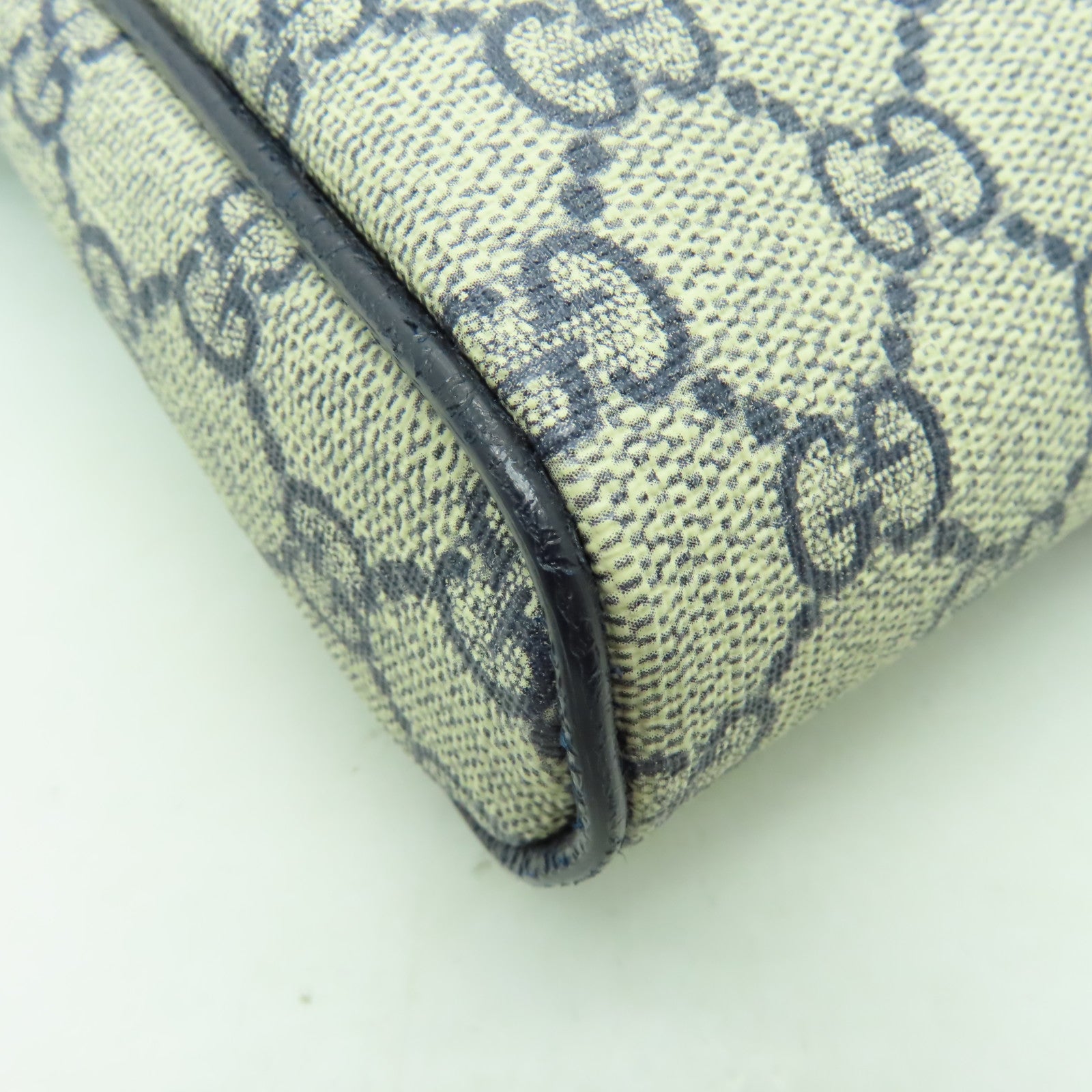 GUCCI 塗層帆布Ophidia GG Small Messenger銀扣肩背袋米色/藍色