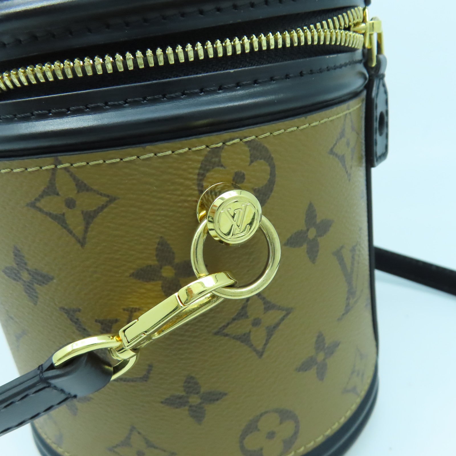 LOUIS VUITTON Monogram Cannes金扣手挽肩背兩用袋啡色/黑色