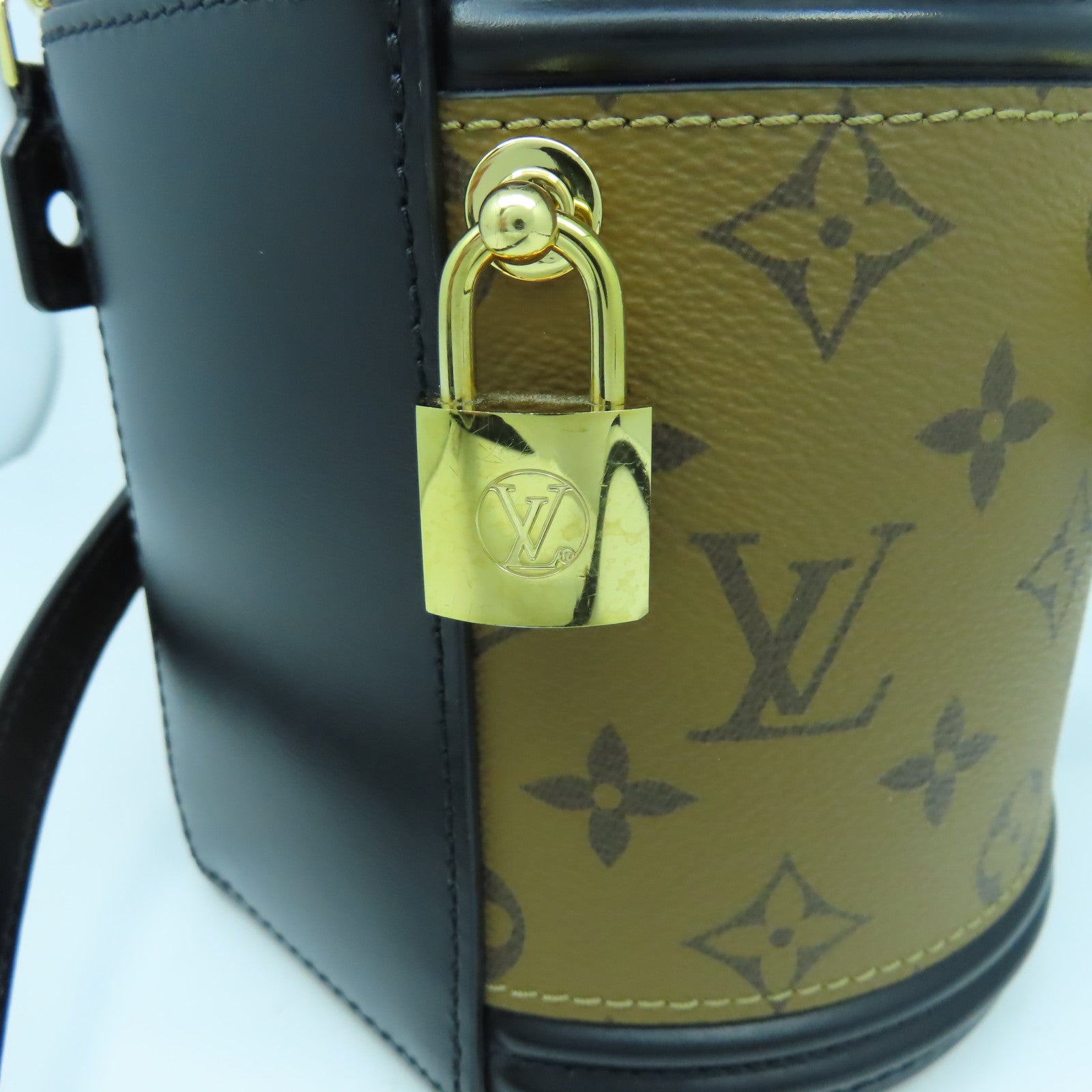 LOUIS VUITTON Monogram Cannes金扣手挽肩背兩用袋啡色/黑色