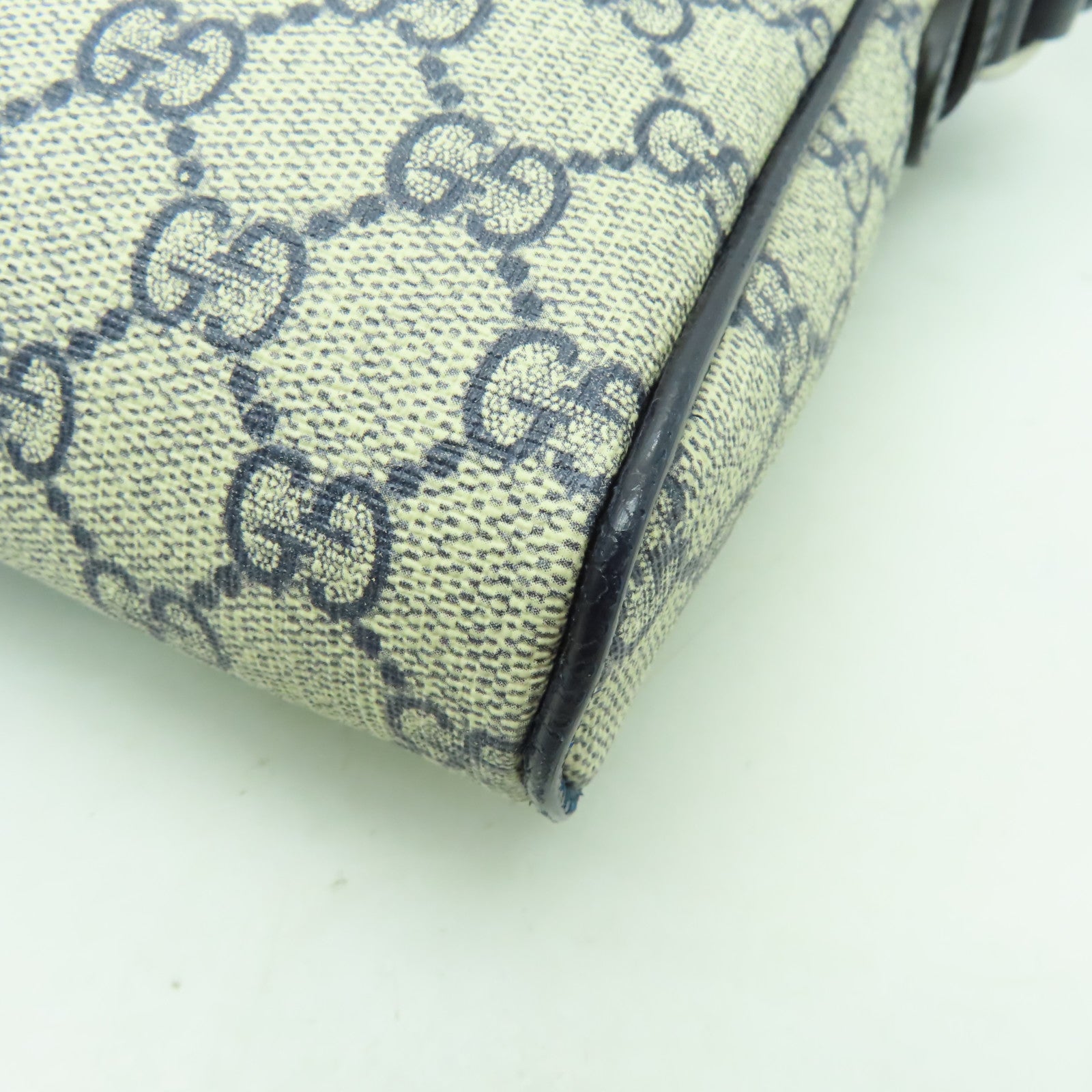 GUCCI 塗層帆布Ophidia GG Small Messenger銀扣肩背袋米色/藍色