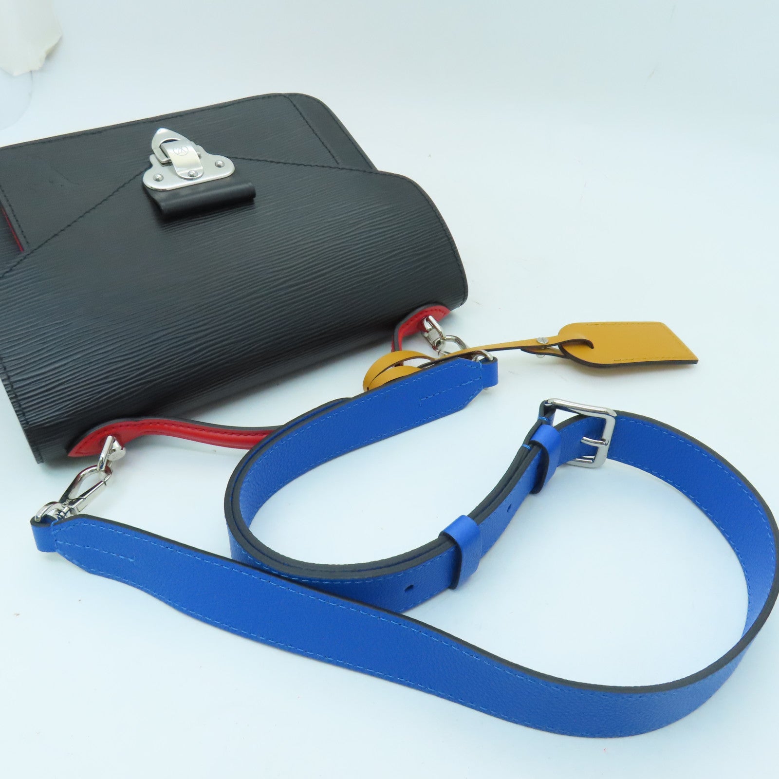 LOUIS VUITTON Epi Neo Monceau銀扣肩背袋黑色紅色