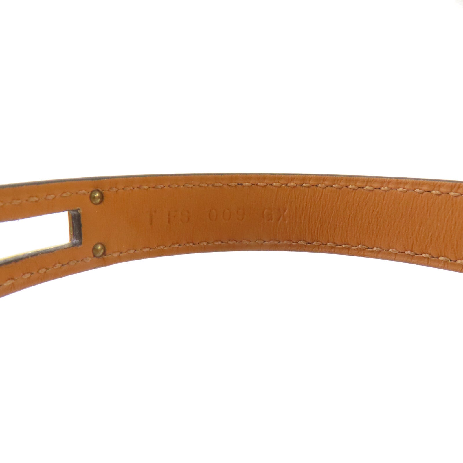 HERMES Box Calf皮革Kelly Double Tour S Bracelet金扣手鏈黑色/金色