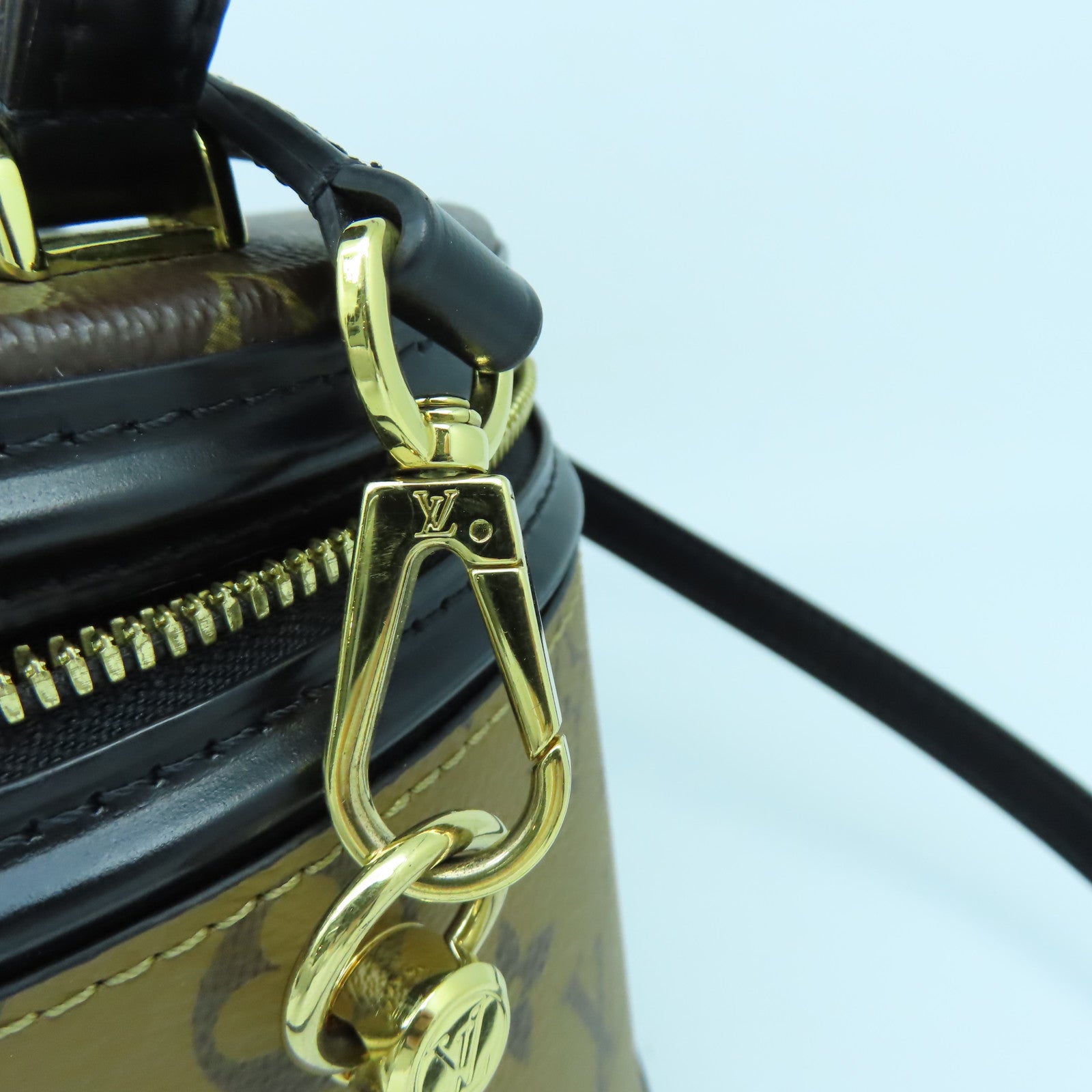 LOUIS VUITTON Monogram Cannes金扣手挽肩背兩用袋啡色/黑色