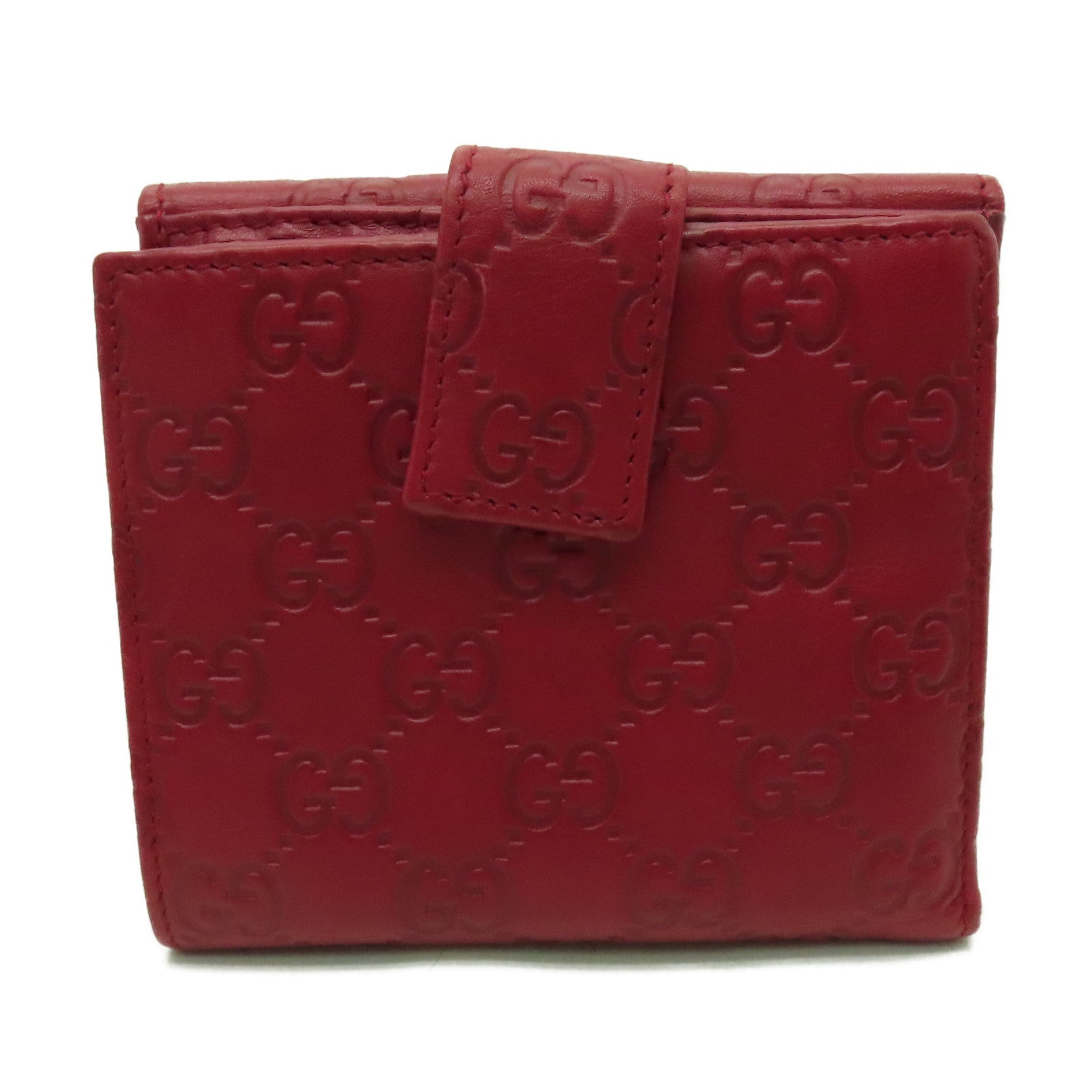 GUCCI 牛皮皮革Wallet金扣錢包紅色