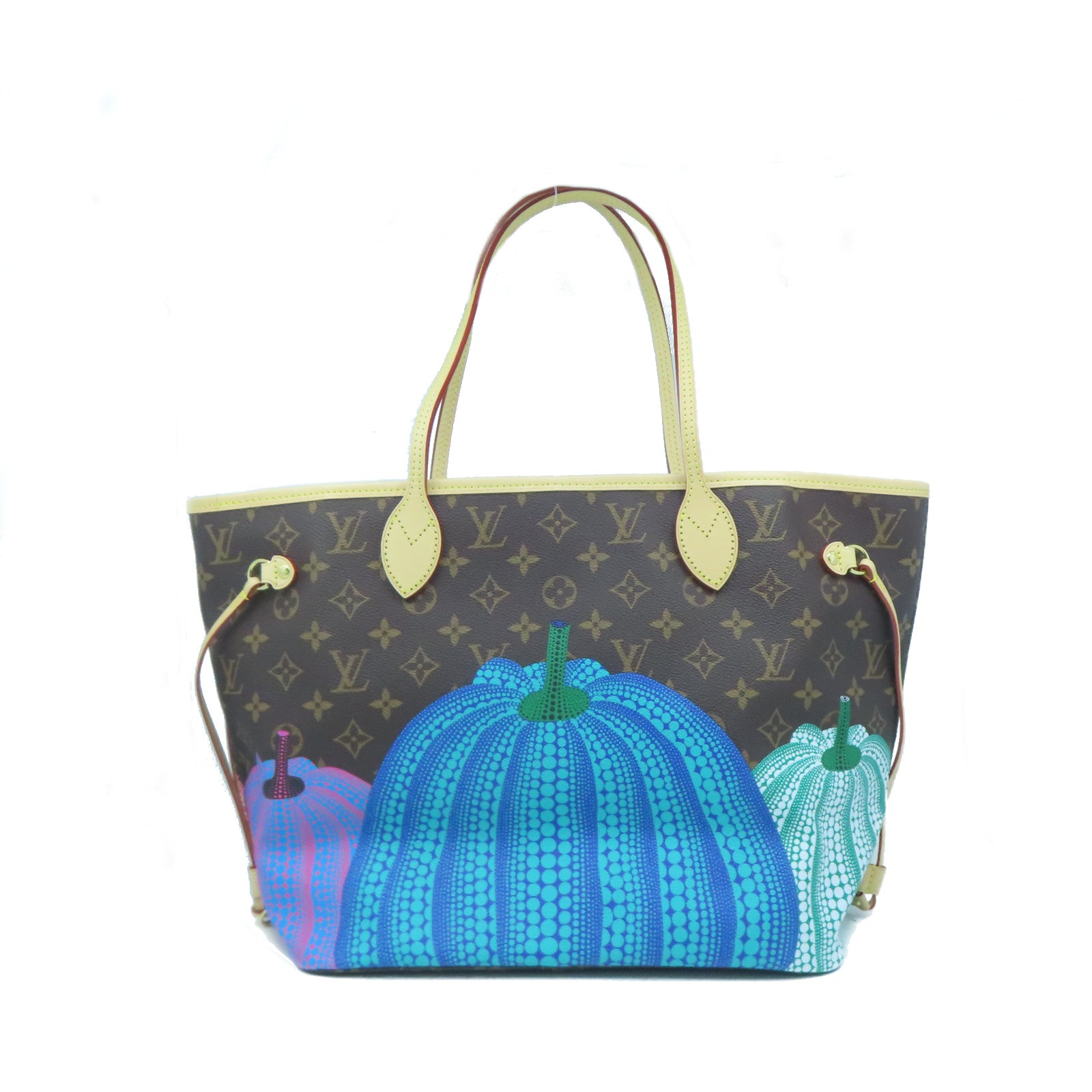LOUIS VUITTON Monogram Lv x YK Neverfull MM金扣肩背袋啡色