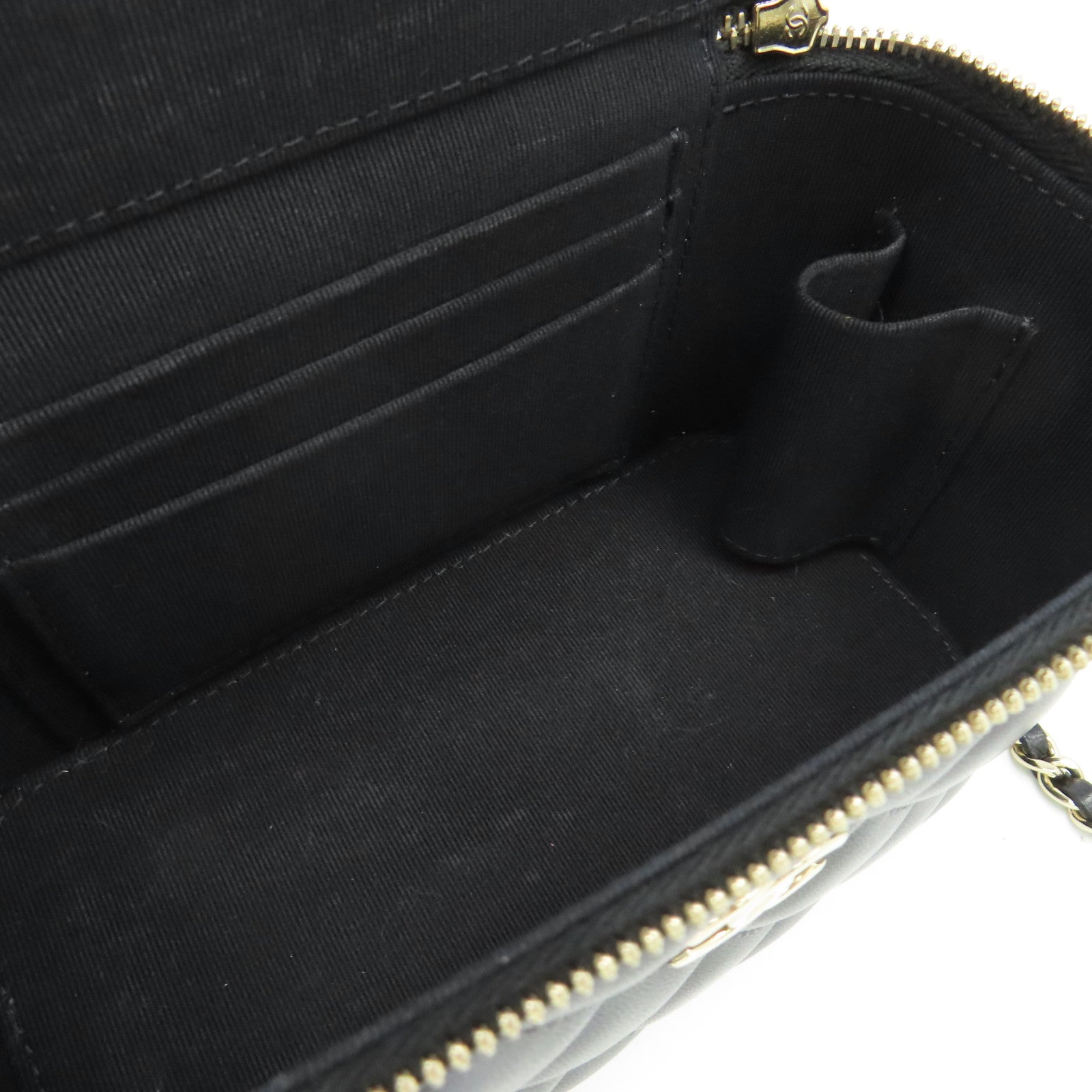 CHANEL 菱格羊皮皮革Chain Shoulder鏈帶肩背袋黑色