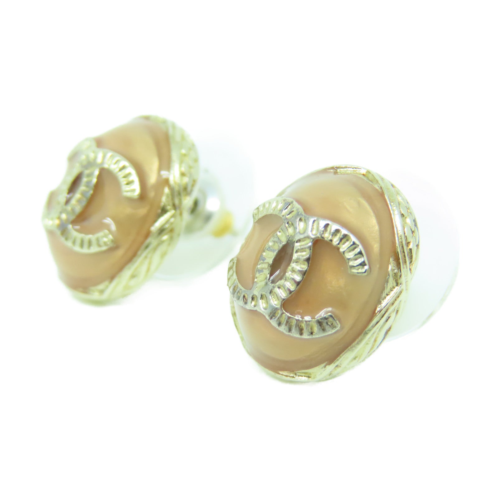CHANEL 金屬Earrings耳環金色/米色