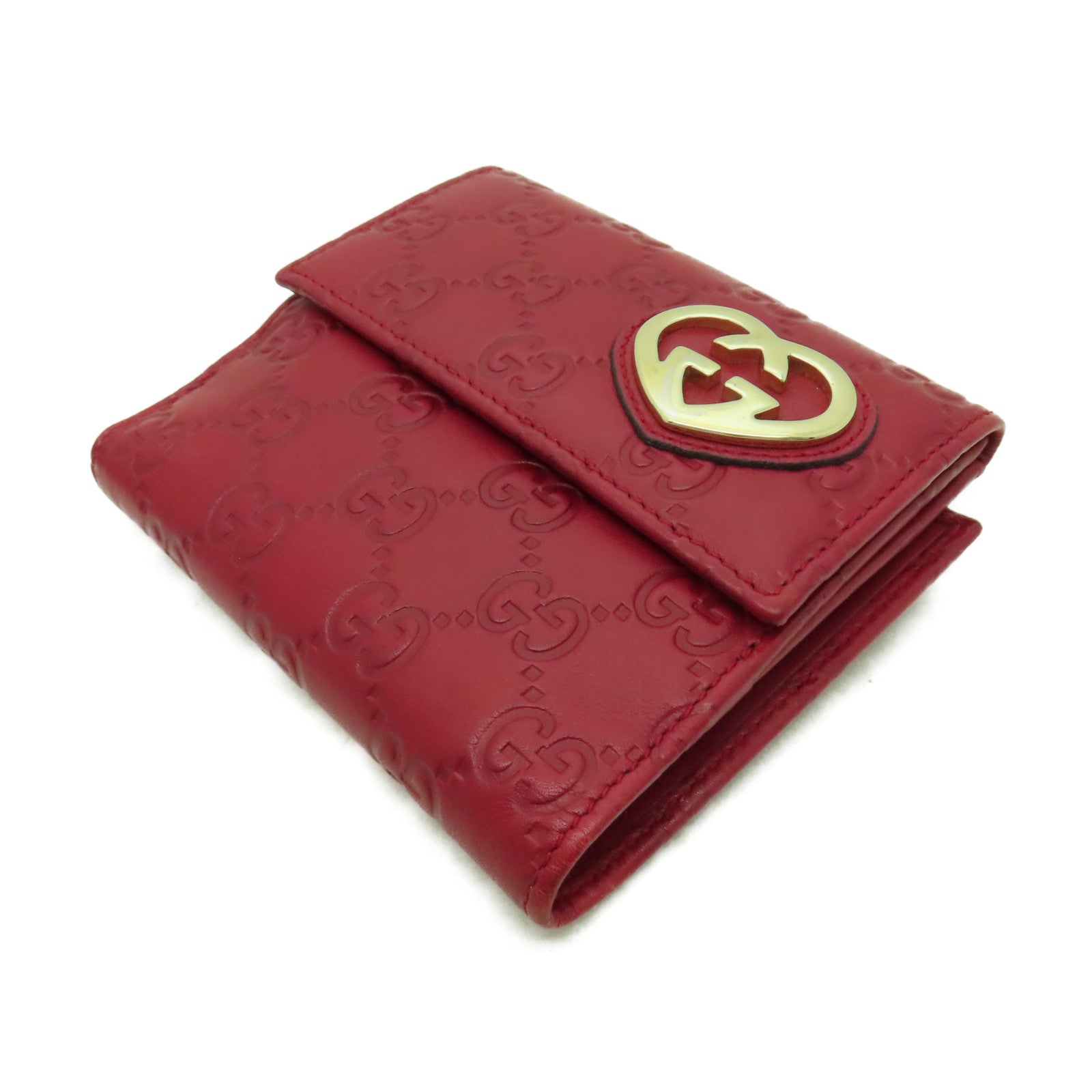 GUCCI 牛皮皮革Wallet金扣錢包紅色
