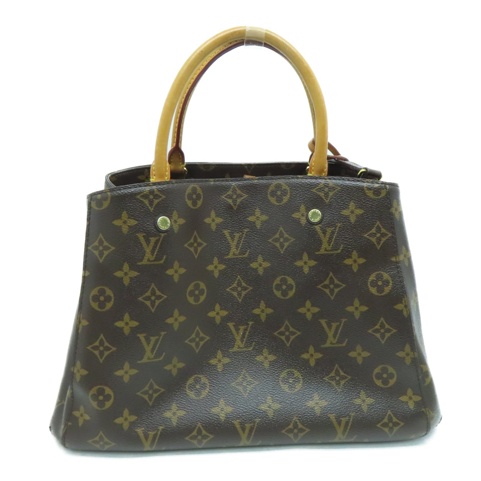 LOUIS VUITTON Monogram Montaigne MM金扣手挽袋啡色