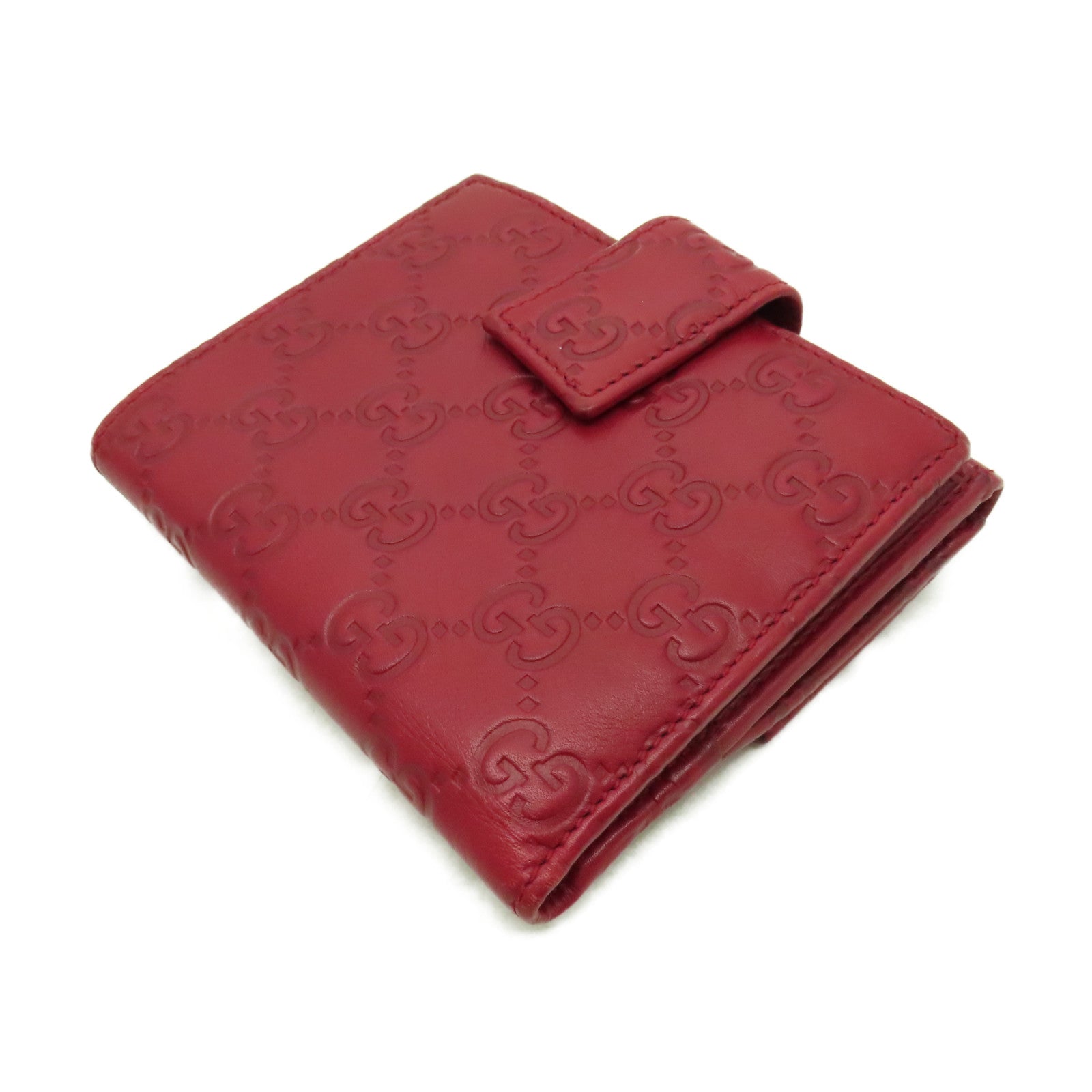 GUCCI 牛皮皮革Wallet金扣錢包紅色