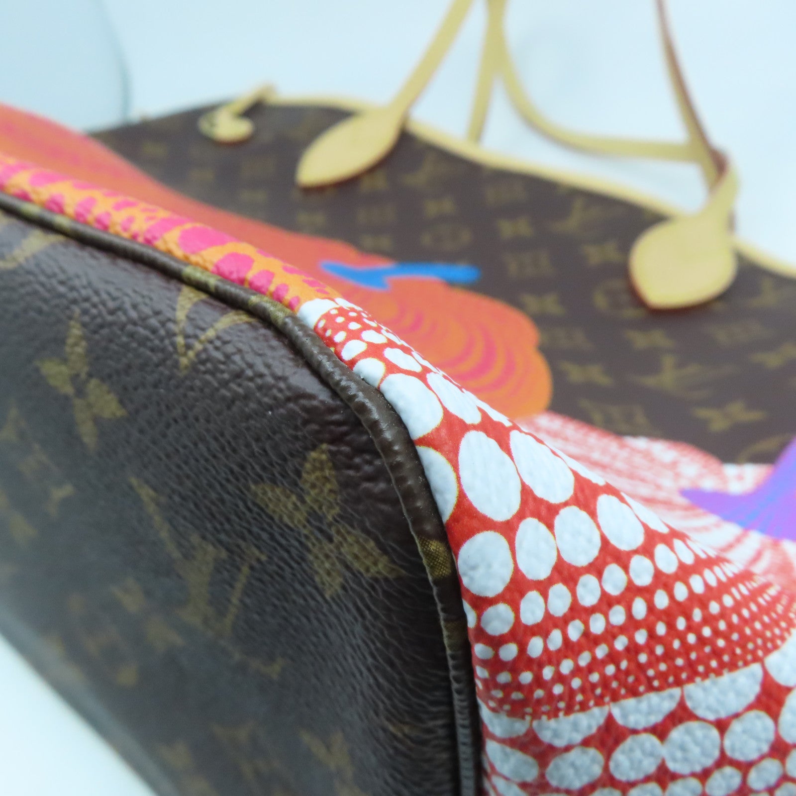 LOUIS VUITTON Monogram Lv x YK Neverfull MM金扣肩背袋啡色