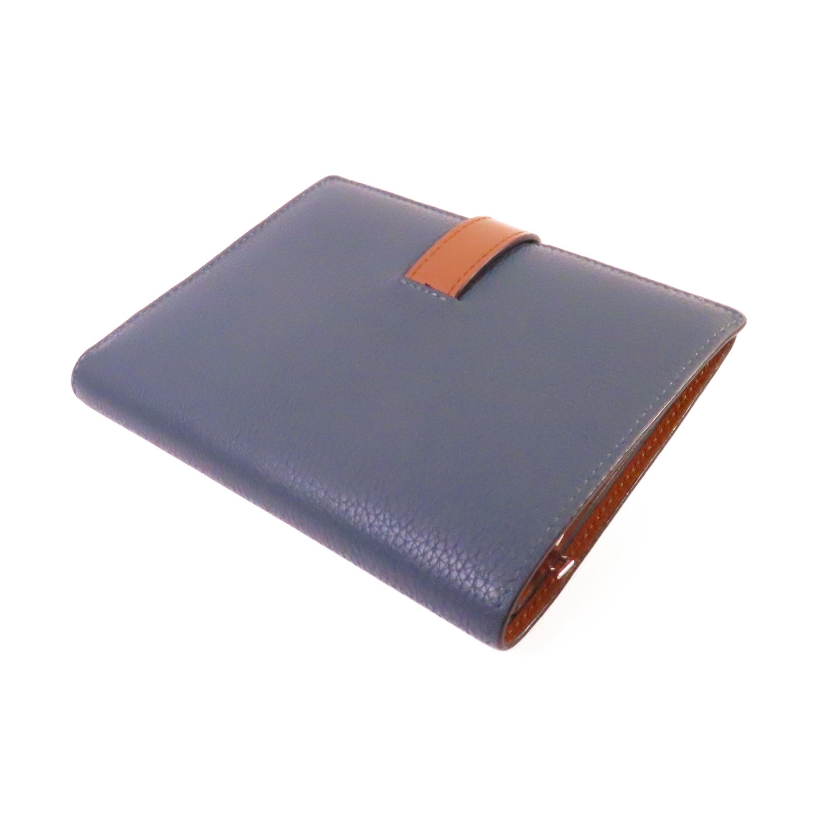 LOEWE 牛皮皮革Small Vertical Wallet短錢包藍色/啡色
