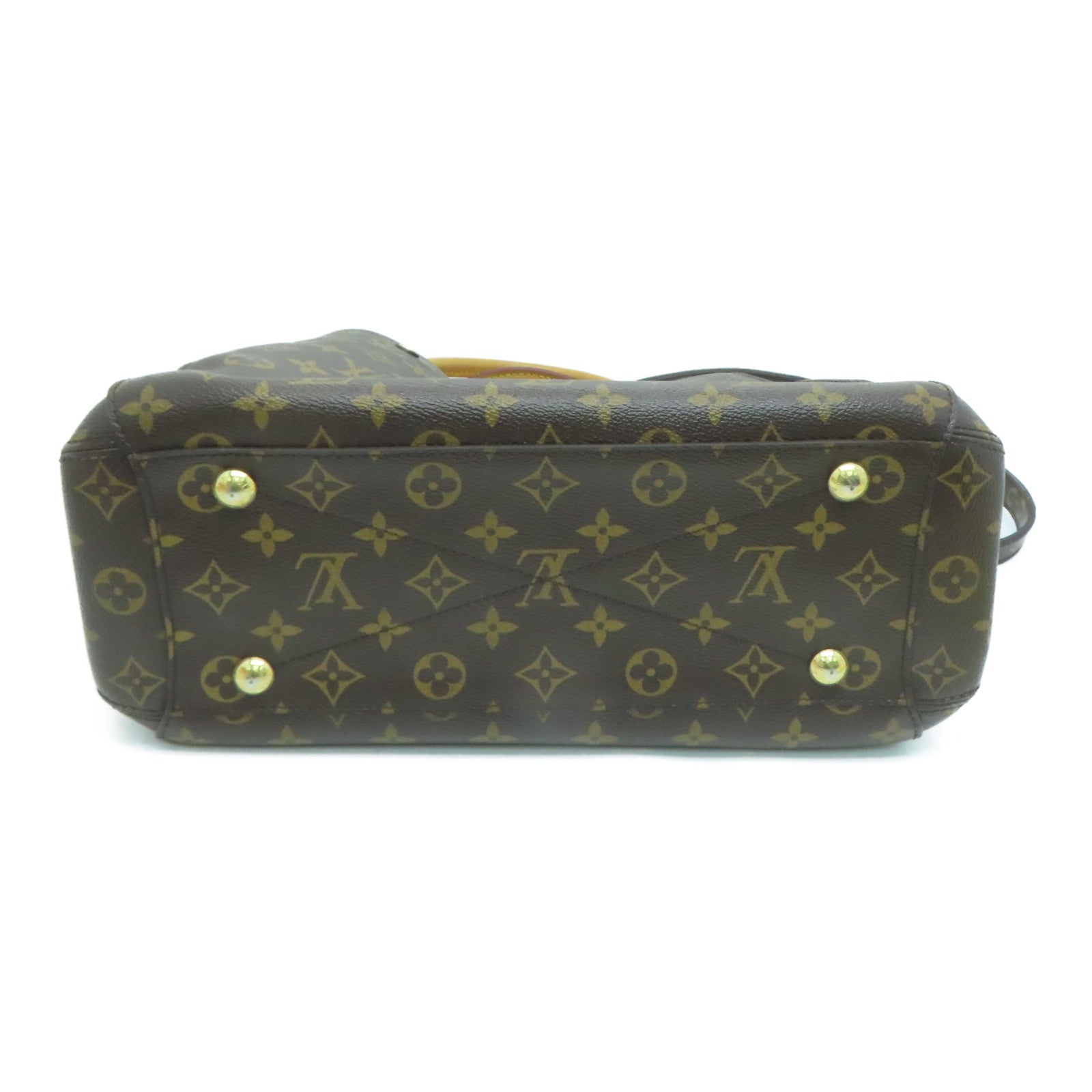 LOUIS VUITTON Monogram Montaigne MM金扣手挽袋啡色