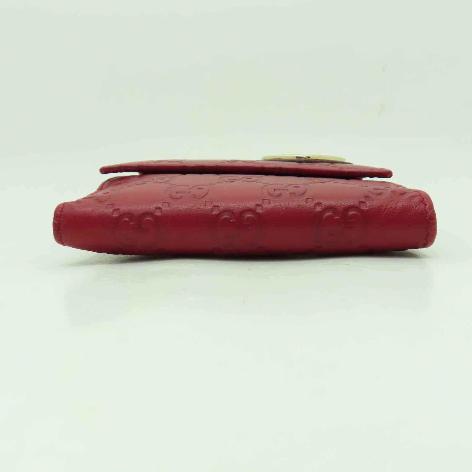 GUCCI 牛皮皮革Wallet金扣錢包紅色