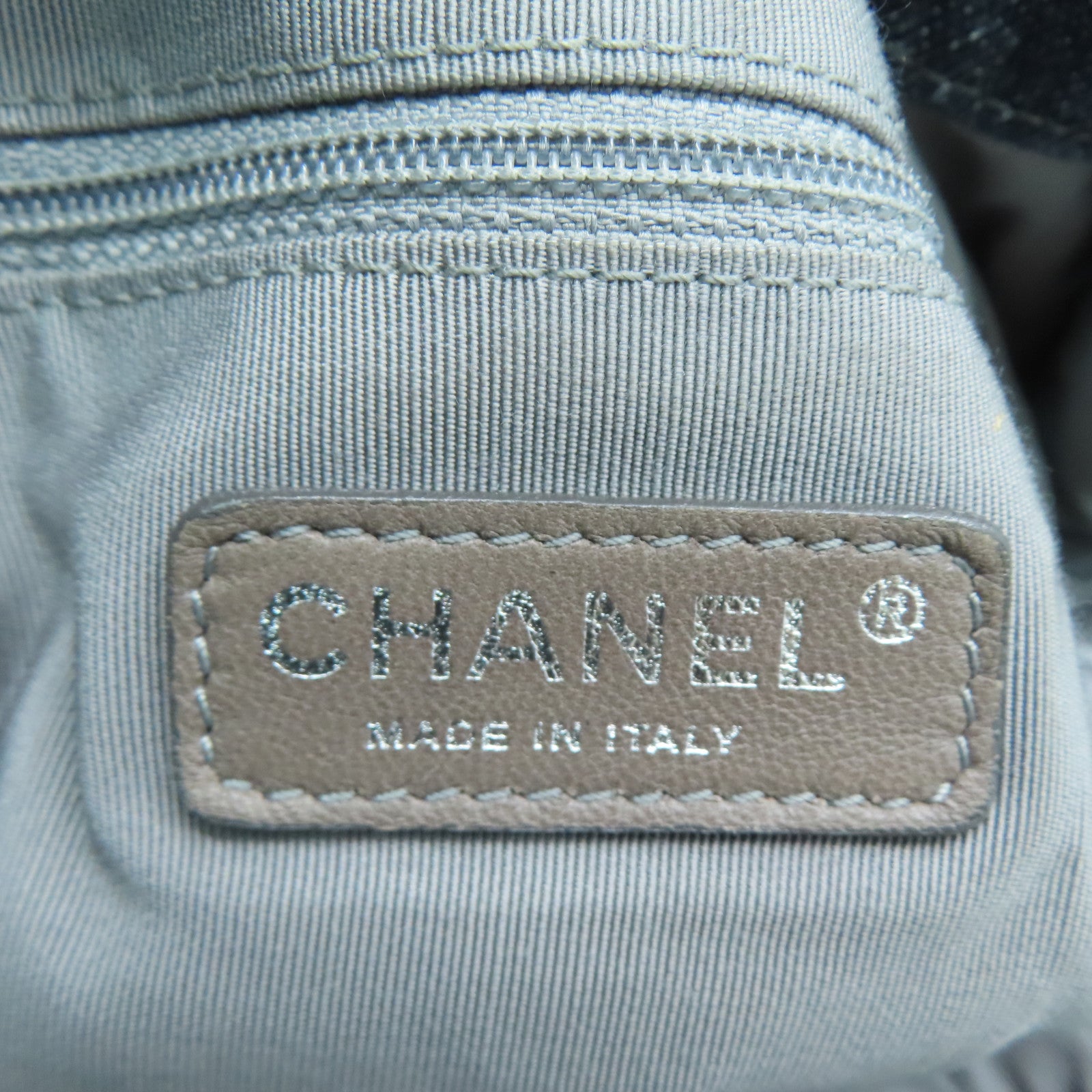 CHANEL 菱格牛仔布Shoulder Bag银扣肩背袋蓝色