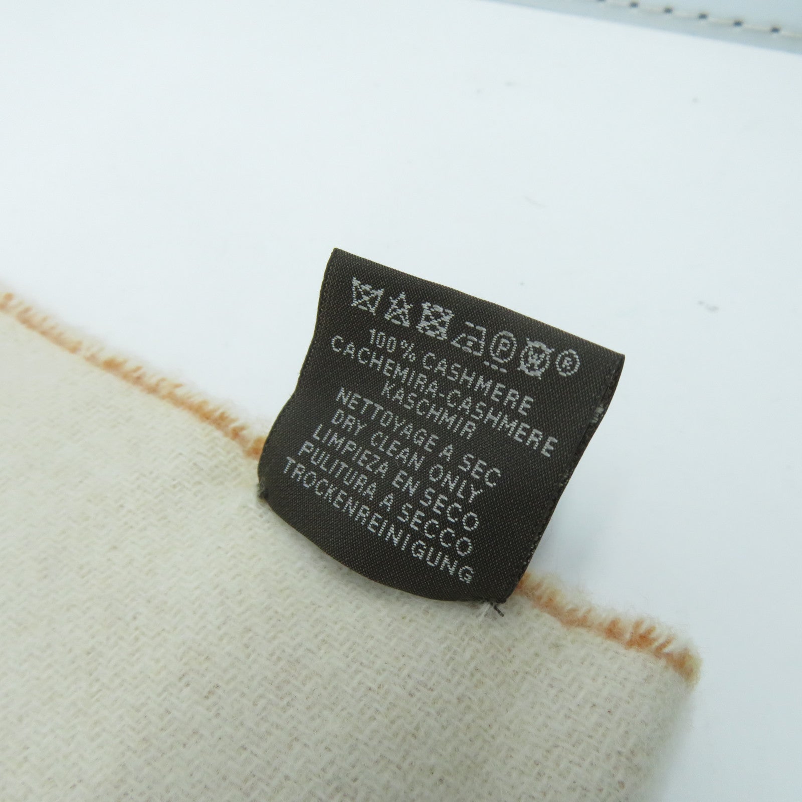 HERMES 羊絨Scarf頸巾奶油白色/橙色
