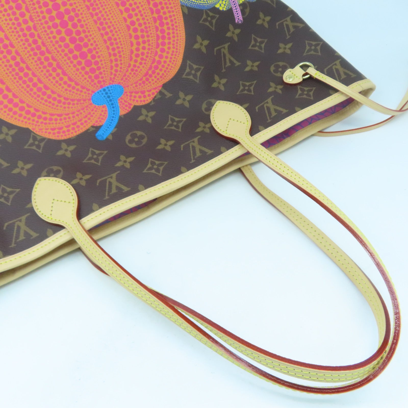 LOUIS VUITTON Monogram Lv x YK Neverfull MM金扣肩背袋啡色