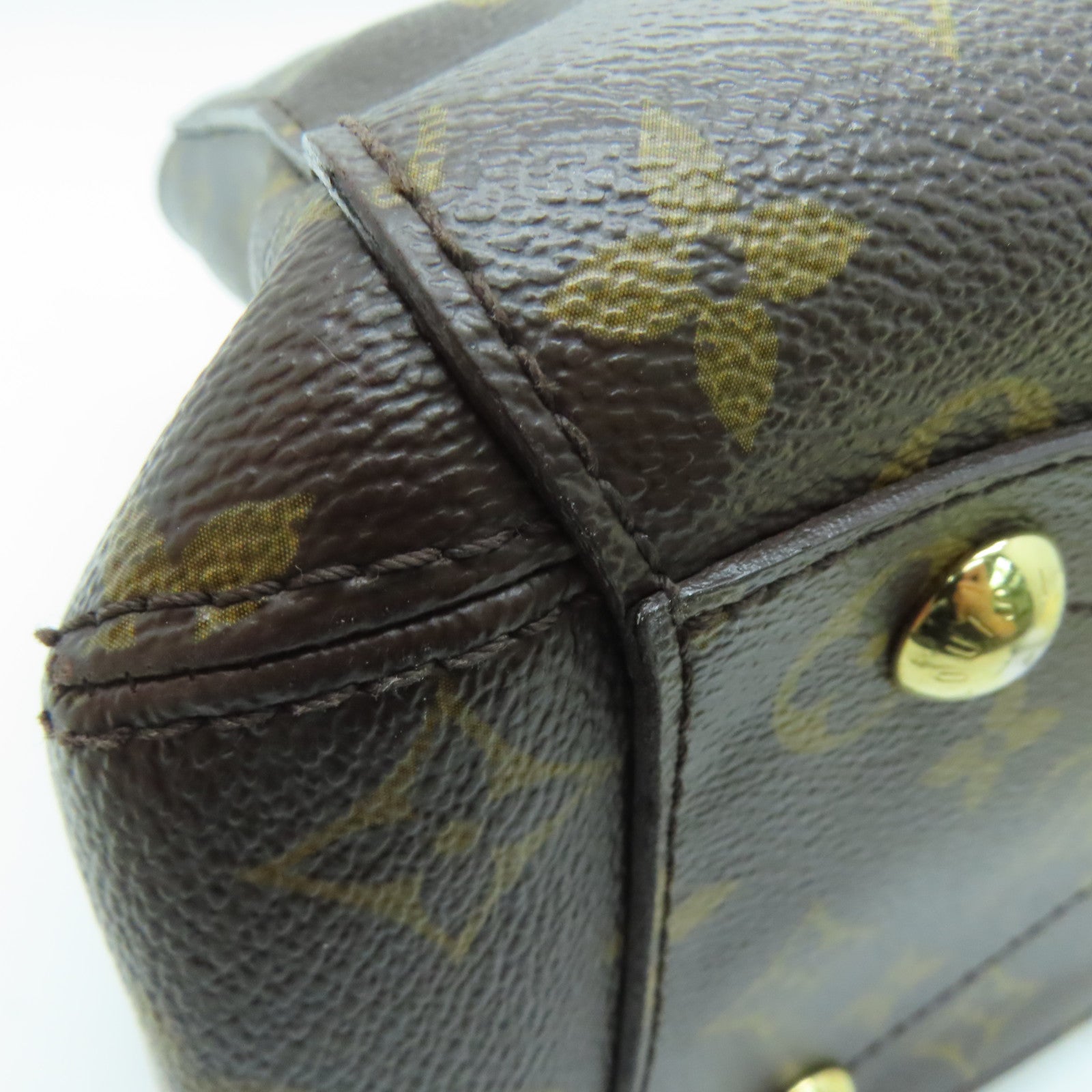 LOUIS VUITTON Monogram Montaigne MM金扣手挽袋啡色