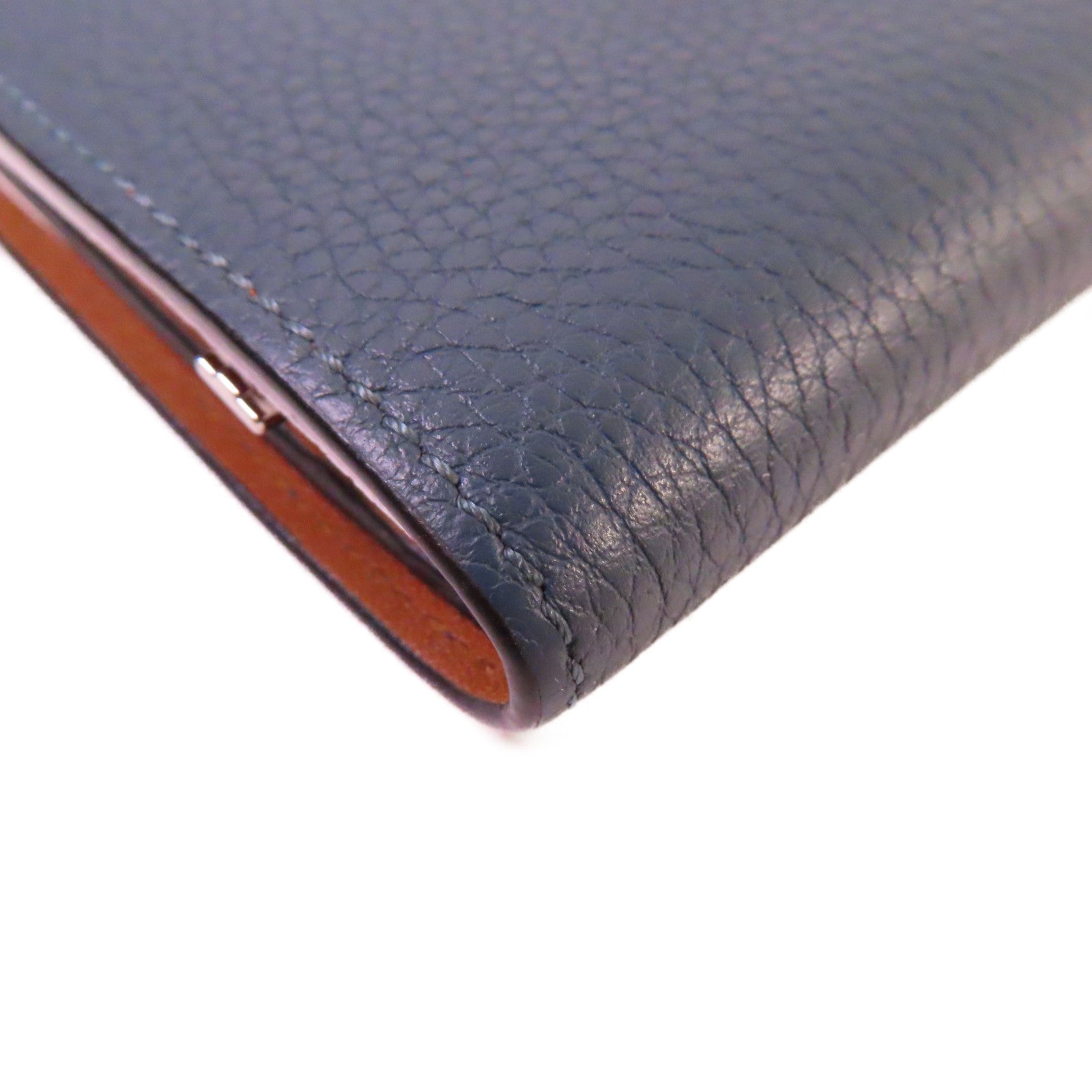 LOEWE 牛皮皮革Small Vertical Wallet短錢包藍色/啡色