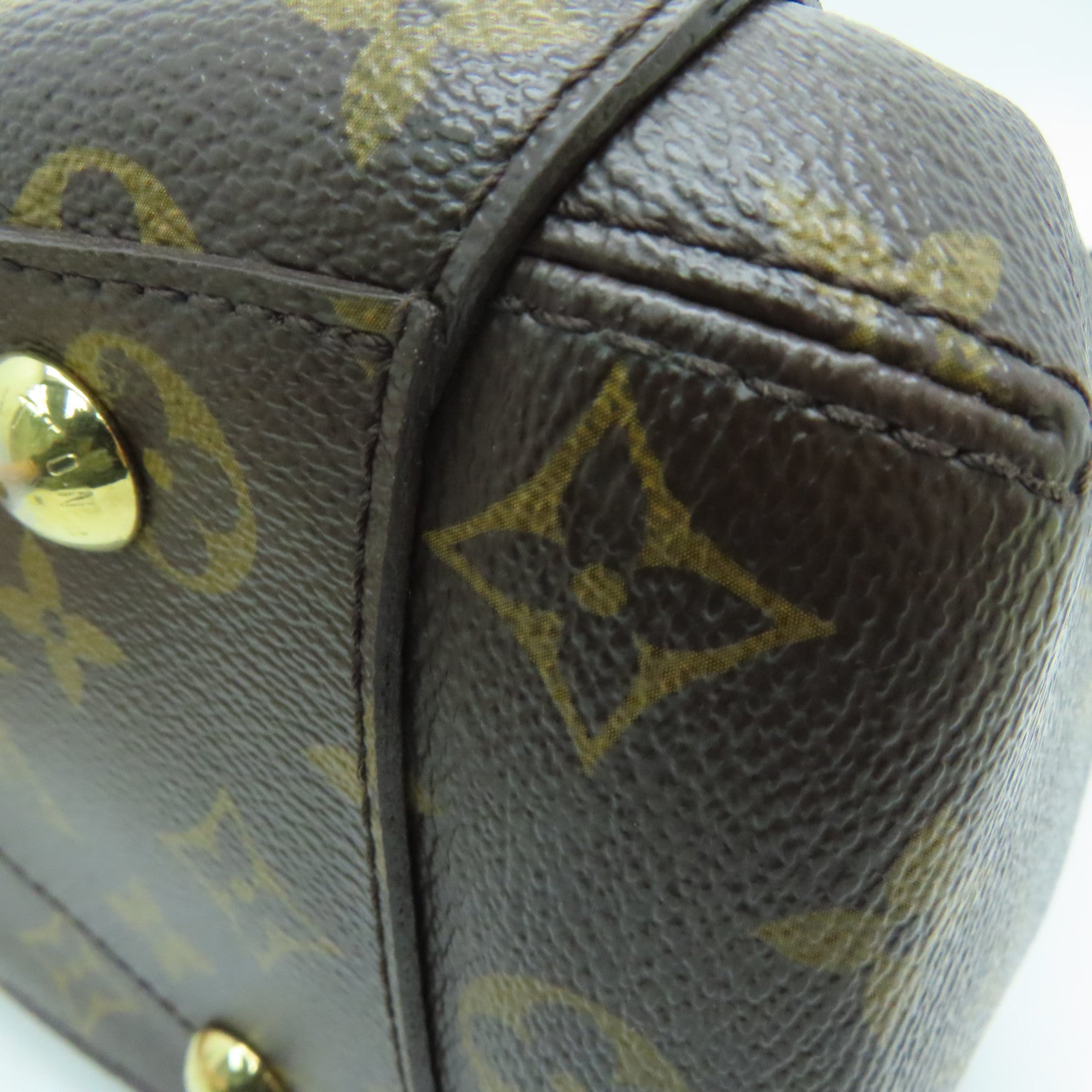 LOUIS VUITTON Monogram Montaigne MM金扣手挽袋啡色