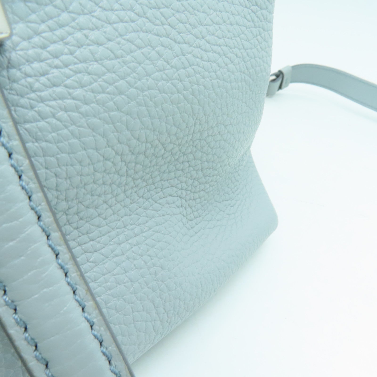 TOD’S 牛皮皮革2 Way Shoulder手挽肩背兩用袋銀扣淺灰色