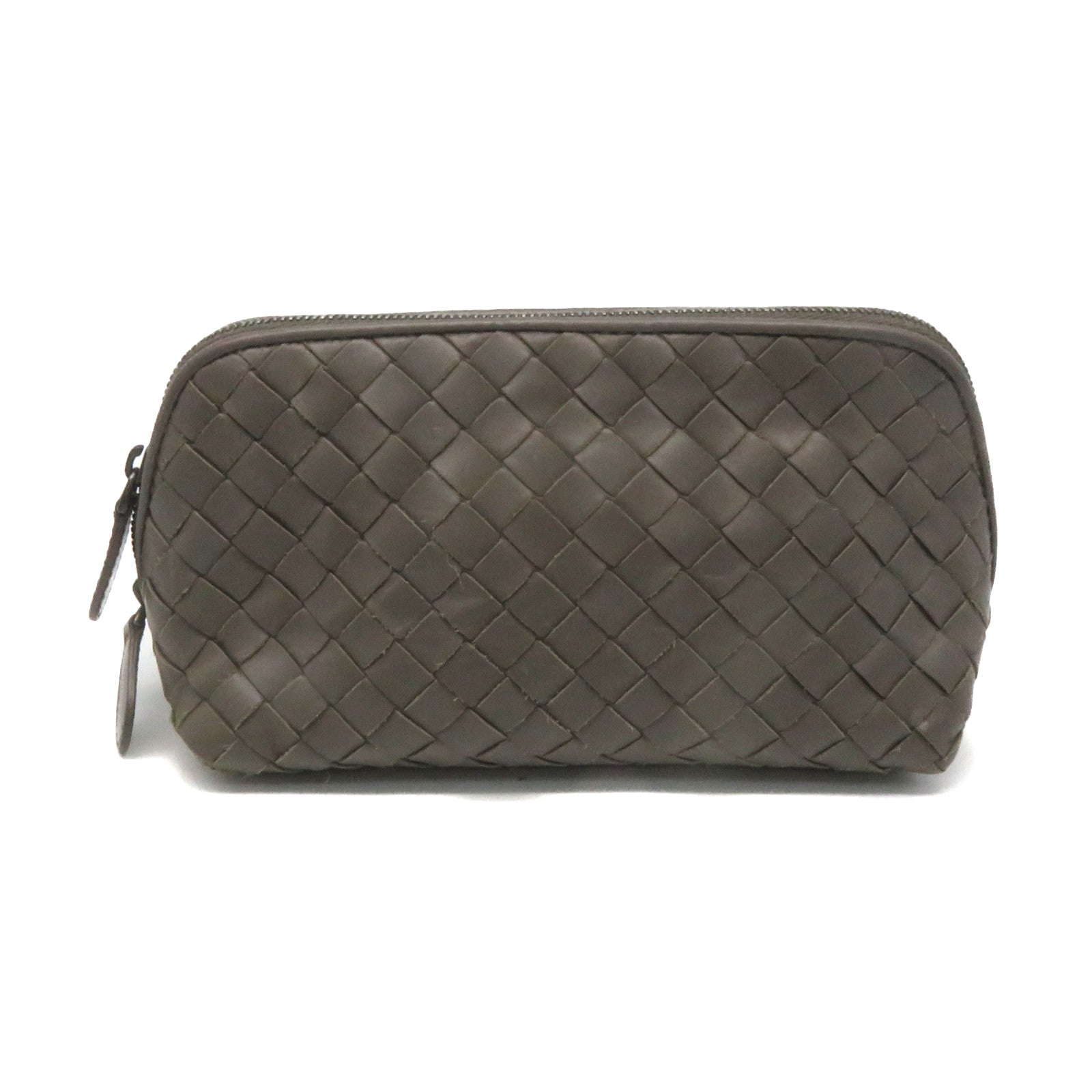 BOTTEGA VENETA 织纹皮革Cosmetic Pouch化妆包灰色