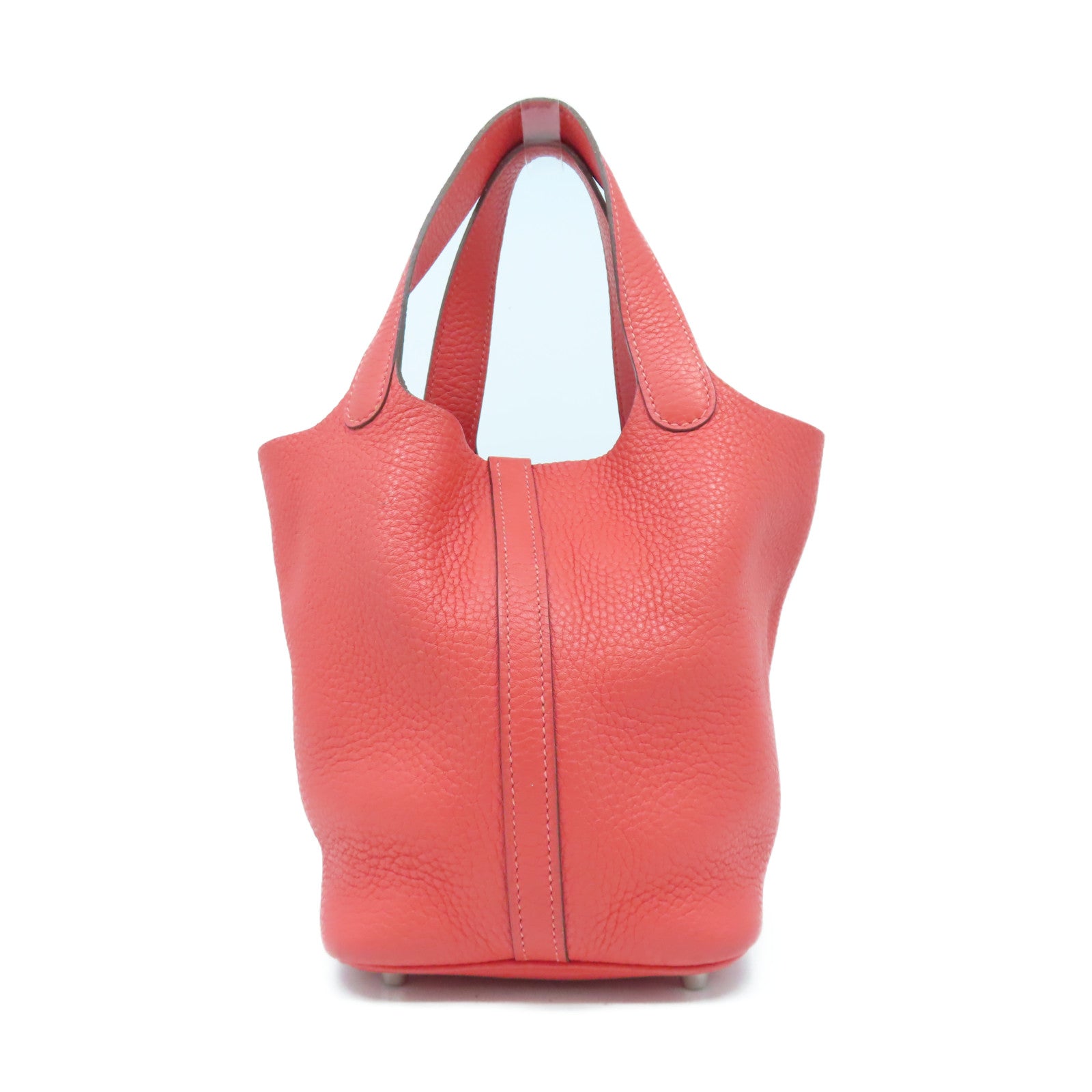 HERMES Clemence皮革Picotin PM銀扣手挽袋Rose Jaipur紅色