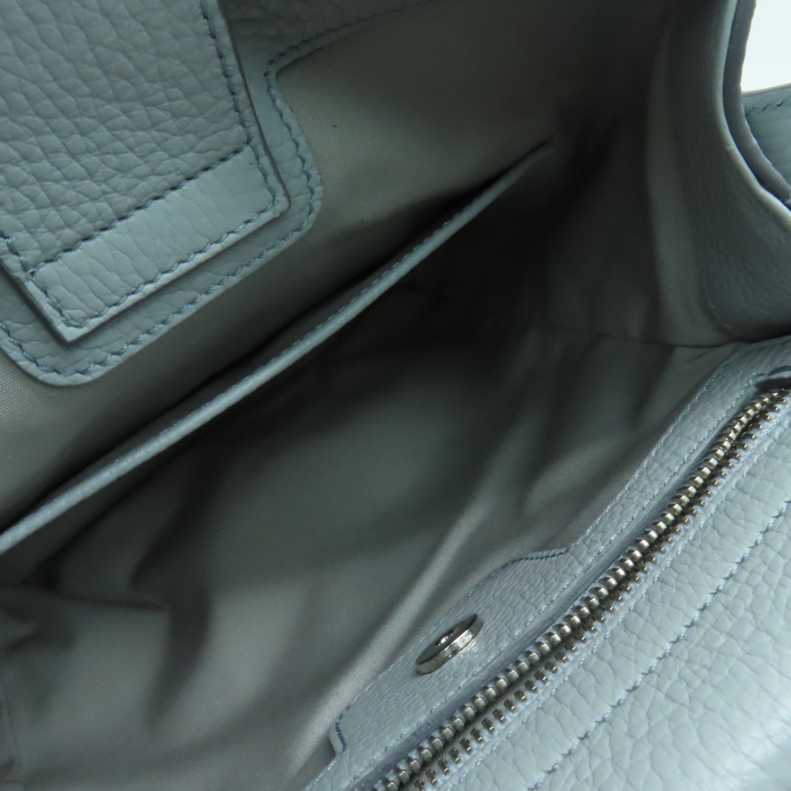 TOD’S 牛皮皮革2 Way Shoulder手挽肩背兩用袋銀扣淺灰色