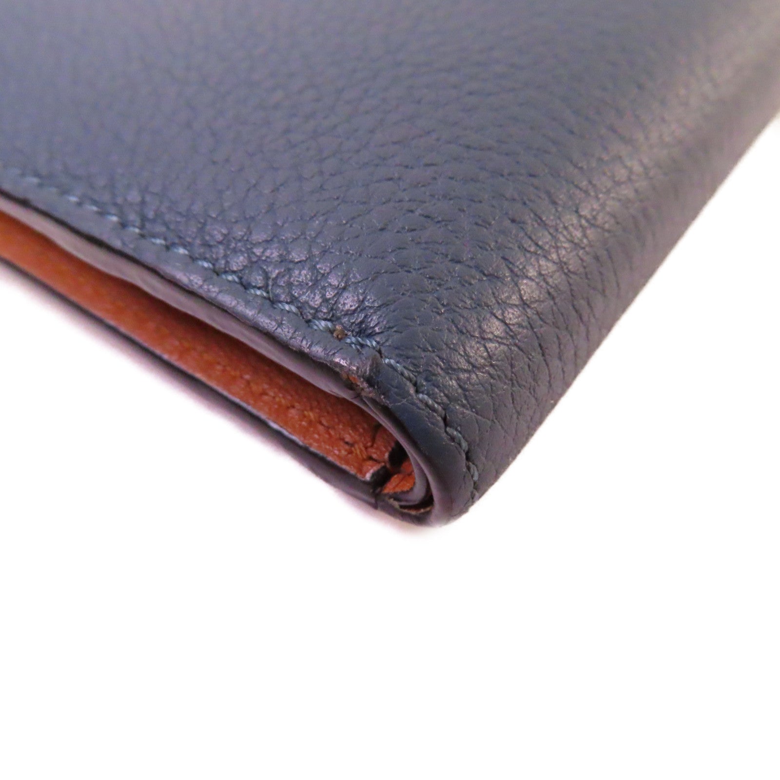 LOEWE 牛皮皮革Small Vertical Wallet短錢包藍色/啡色