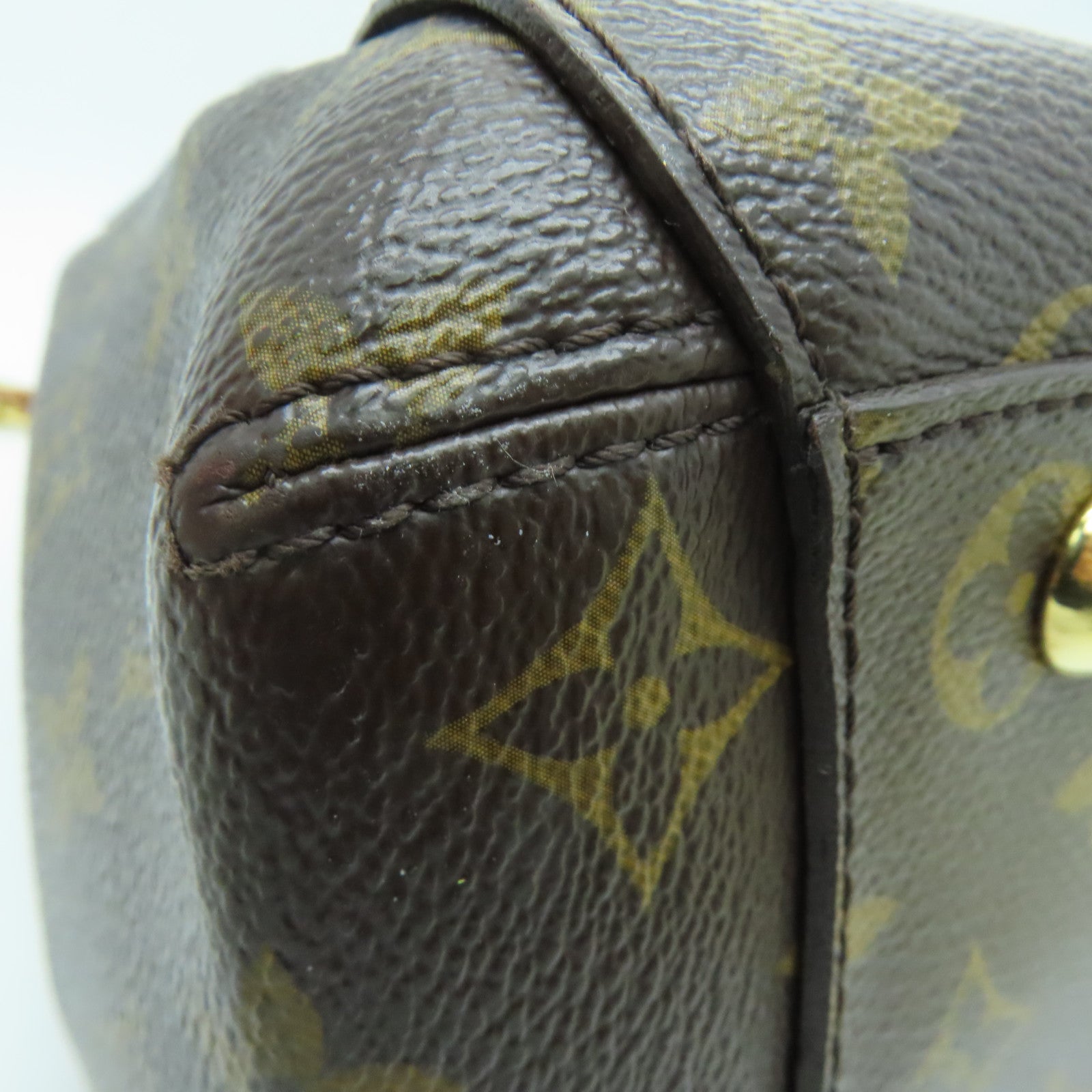 LOUIS VUITTON Monogram Montaigne MM金扣手挽袋啡色
