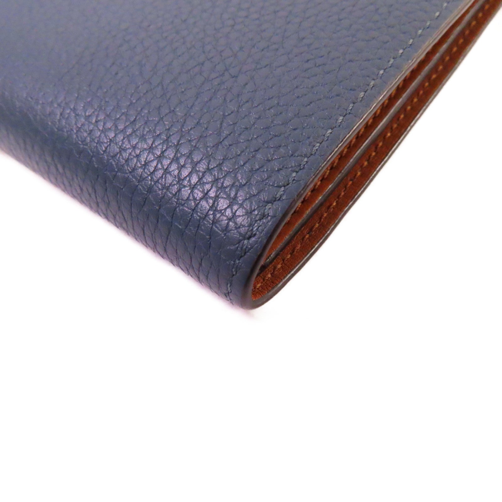 LOEWE 牛皮皮革Small Vertical Wallet短錢包藍色/啡色