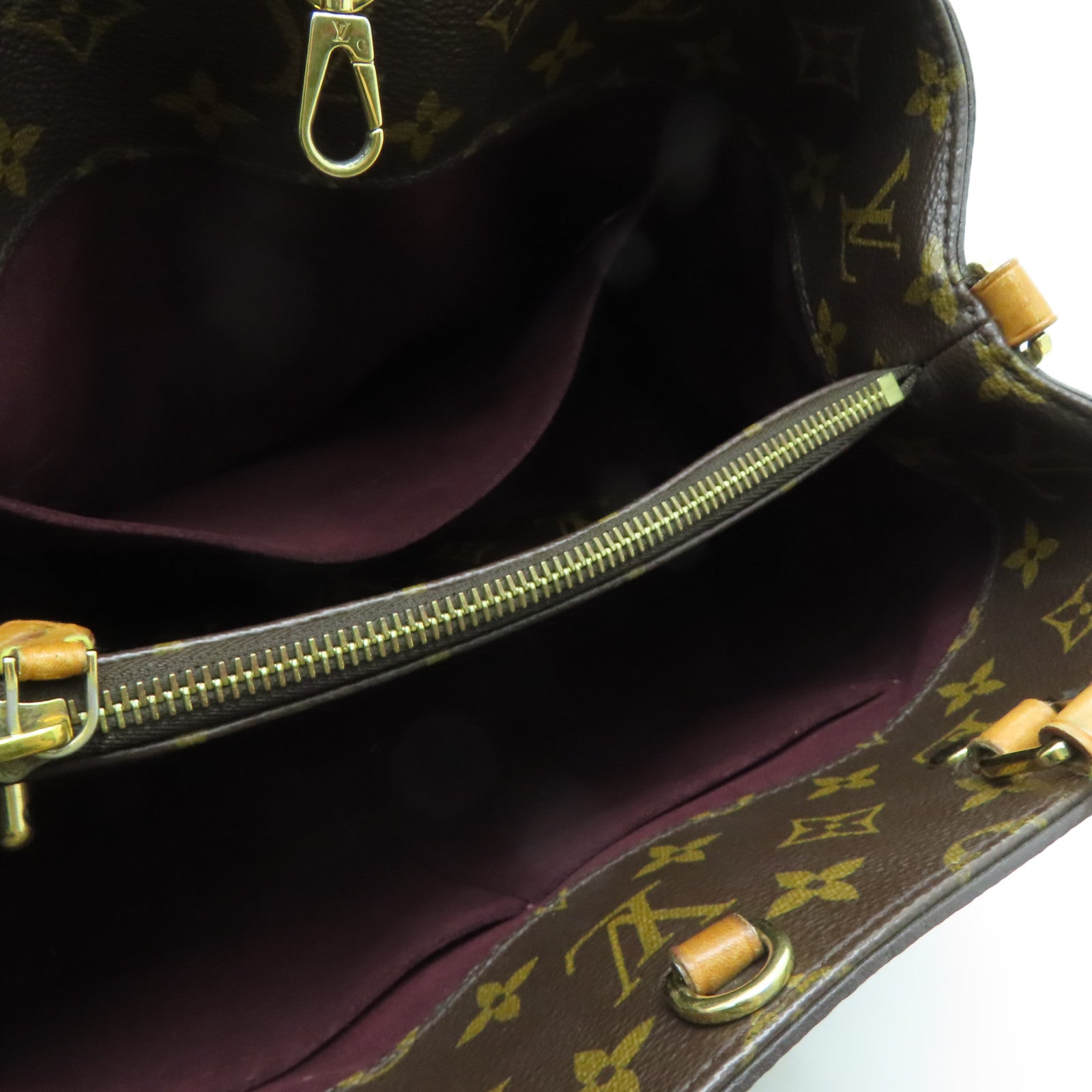 LOUIS VUITTON Monogram Montaigne MM金扣手挽袋啡色