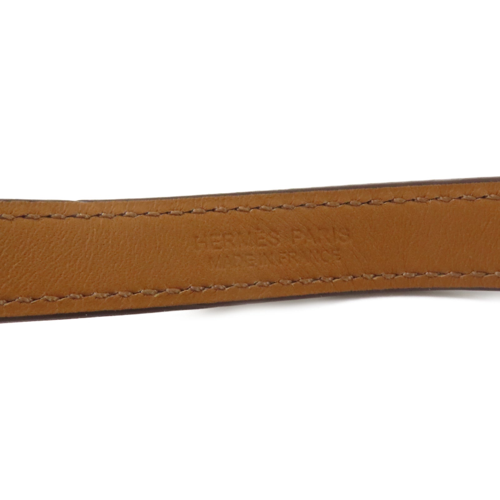 HERMES Swift皮革Rivale Double Tour XS Bracelet金扣手鏈啡色/金色